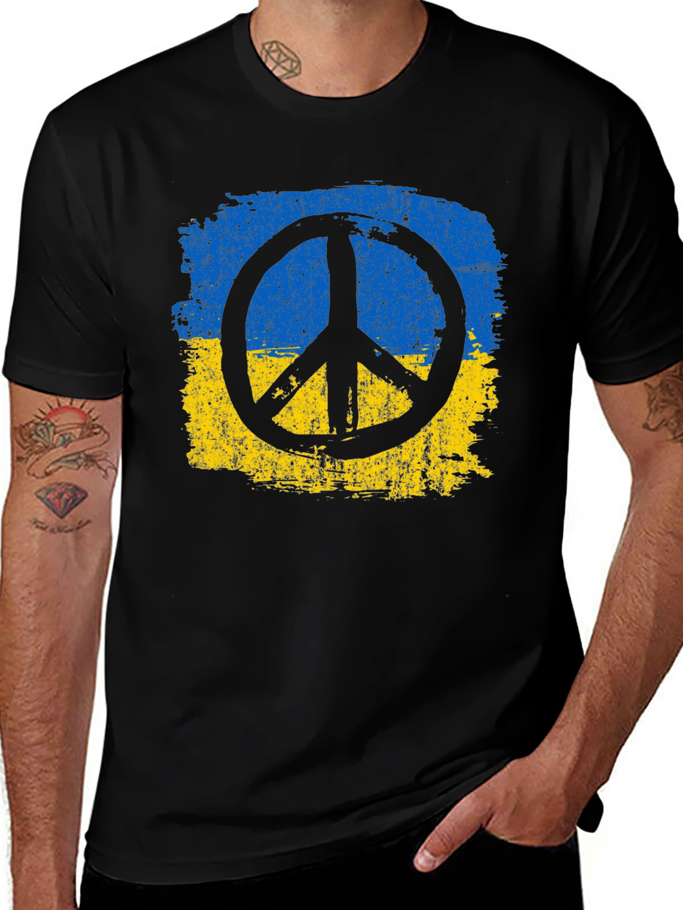 Ukraine Peace Symbol Graphic Tee