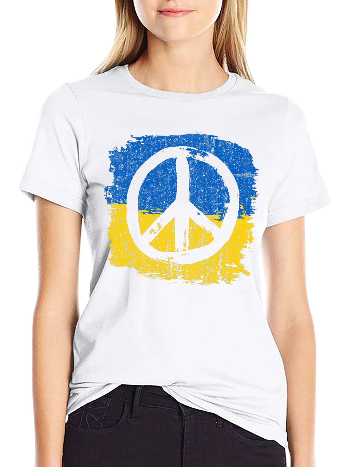 Ukraine Peace Symbol Graphic Tee