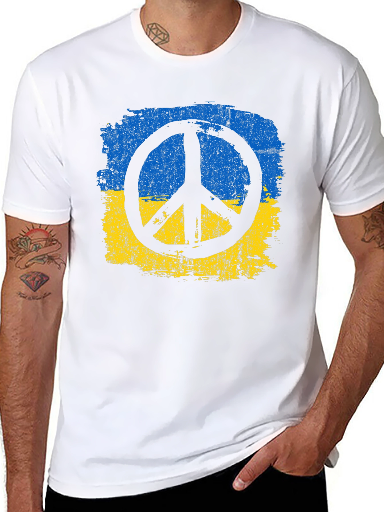 Ukraine Peace Symbol Graphic Tee