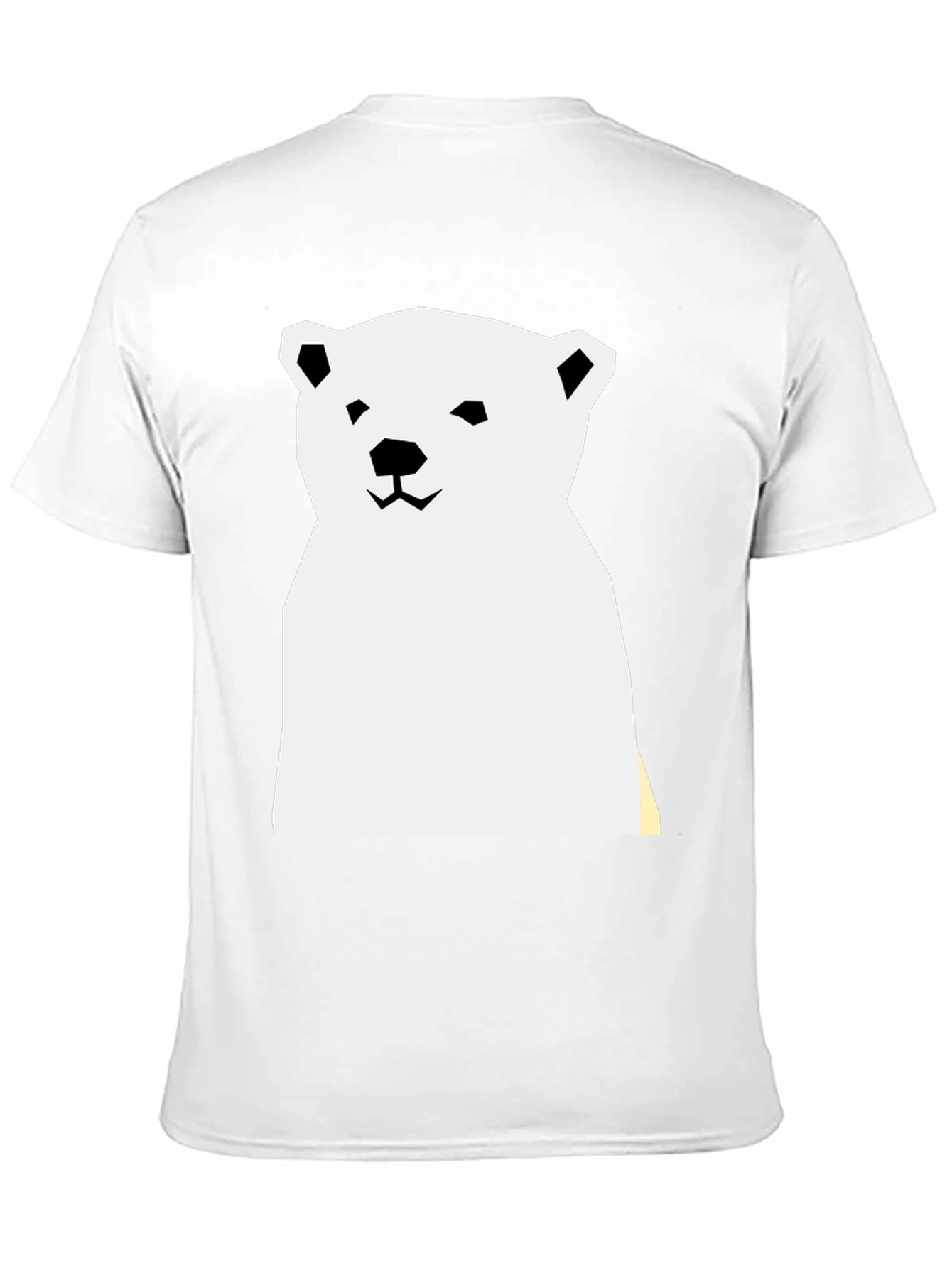 Geometric Polar Bear Graphic Tee - Black