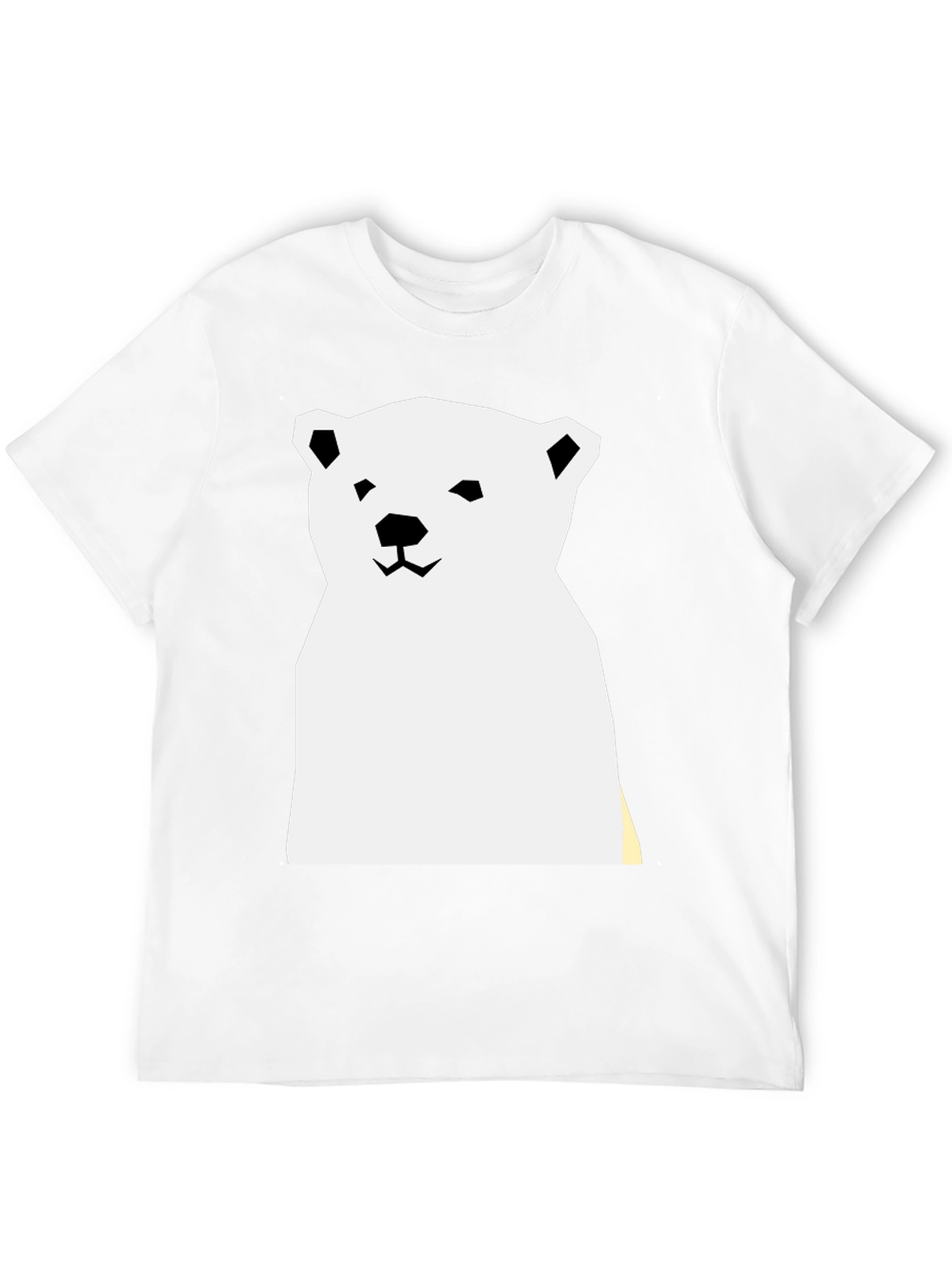 Geometric Polar Bear Graphic Tee - Black