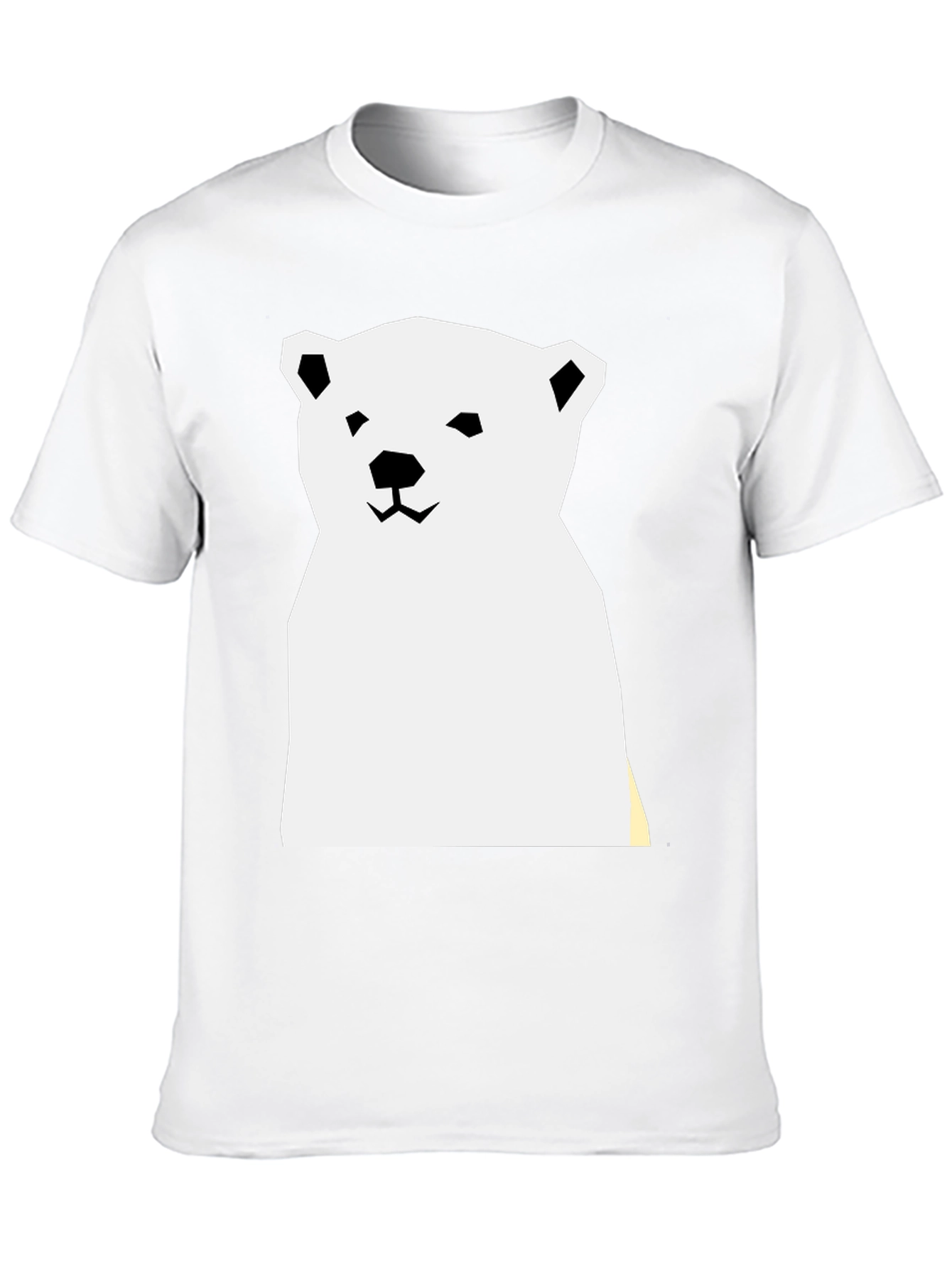 Geometric Polar Bear Graphic Tee - Black