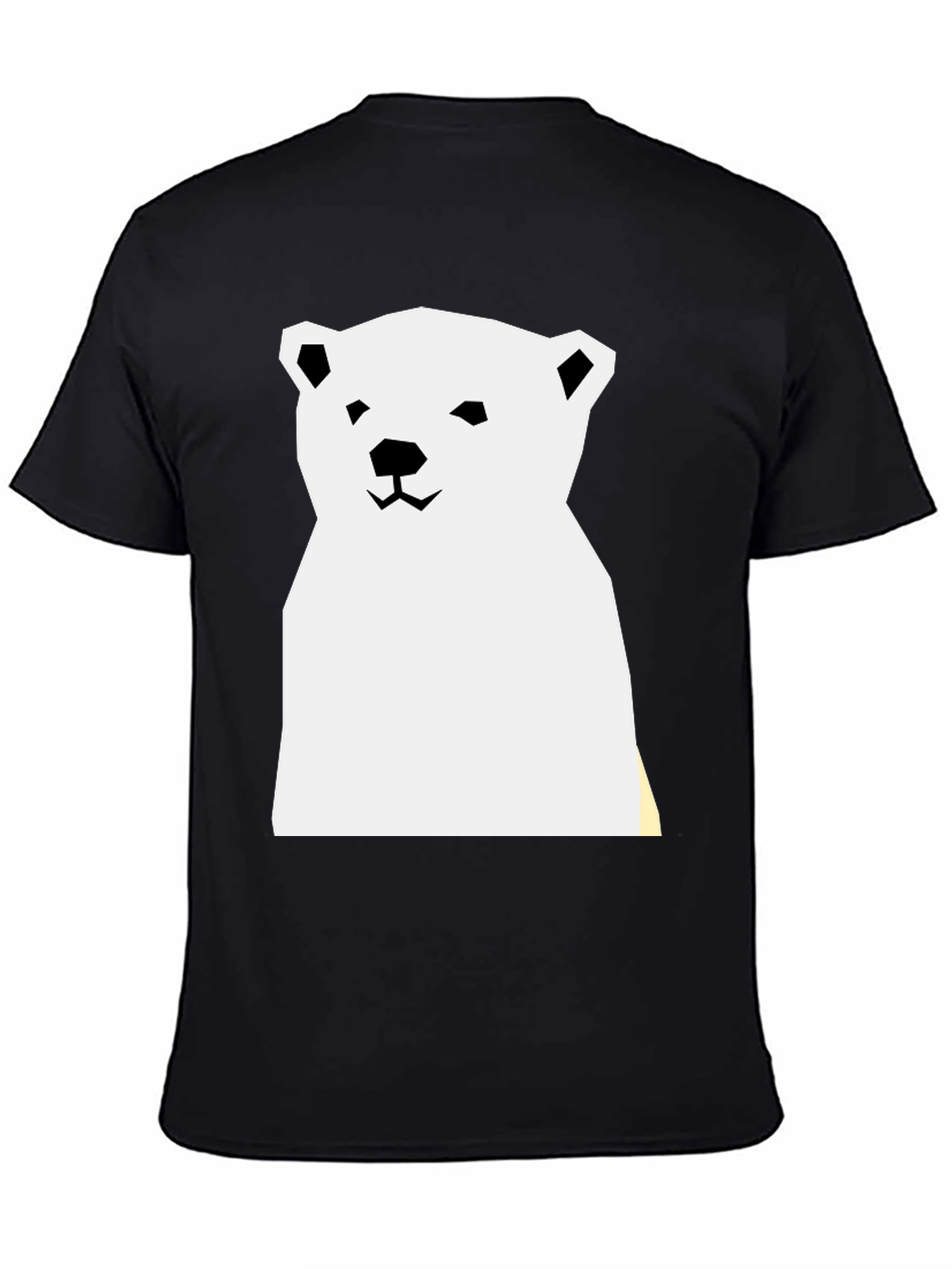 Geometric Polar Bear Graphic Tee - Black