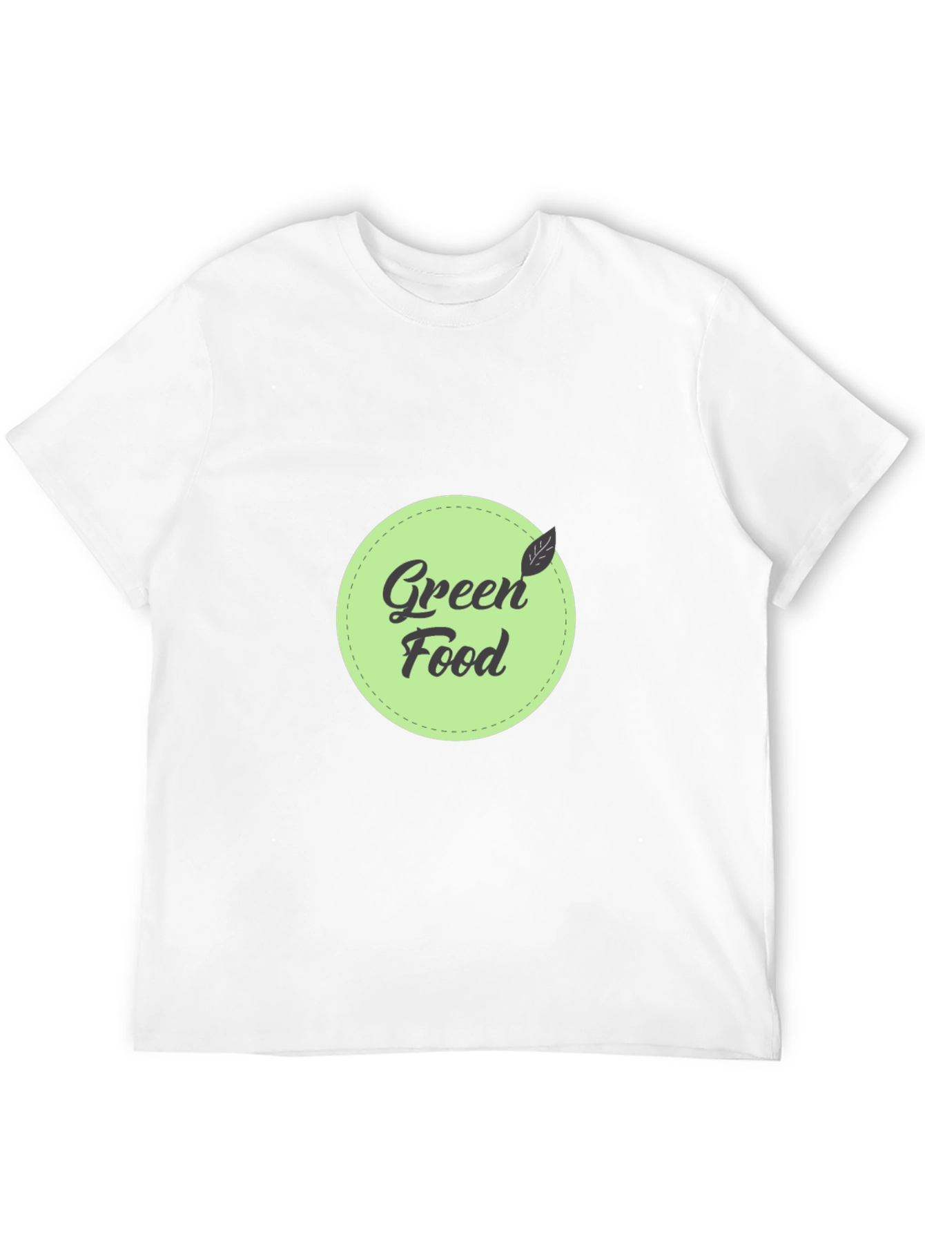 Green Food Graphic Black T-Shirt