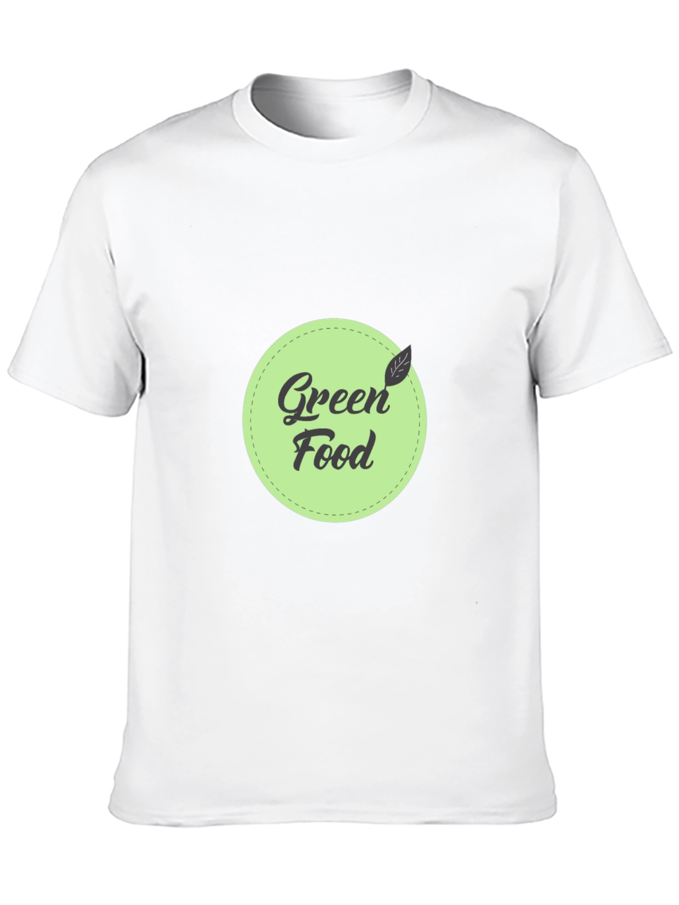 Green Food Graphic Black T-Shirt
