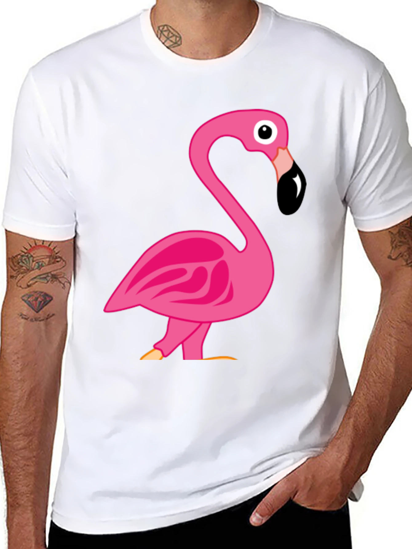 Fun Flamingo Graphic T-Shirt - Black