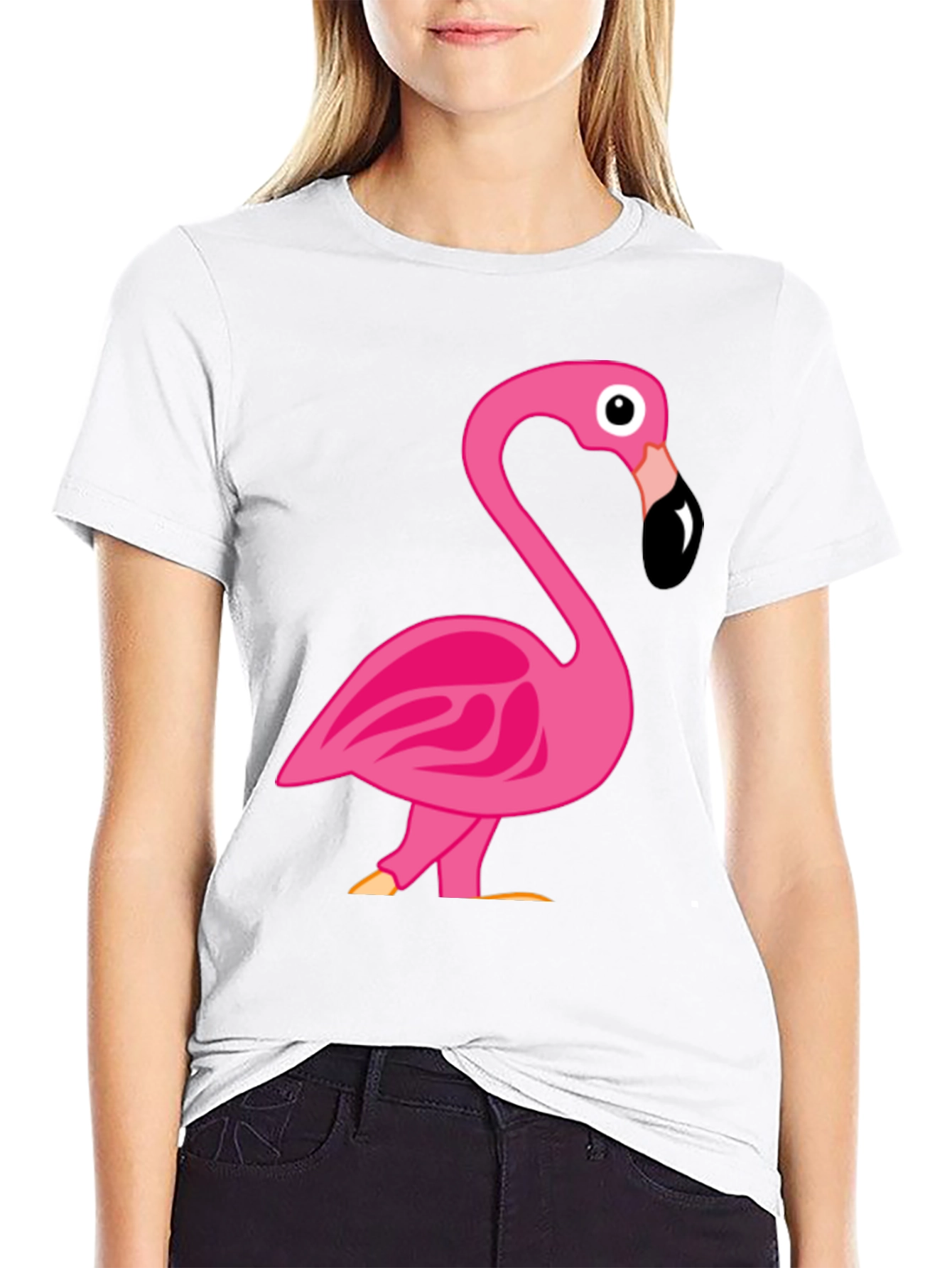 Fun Flamingo Graphic T-Shirt - Black