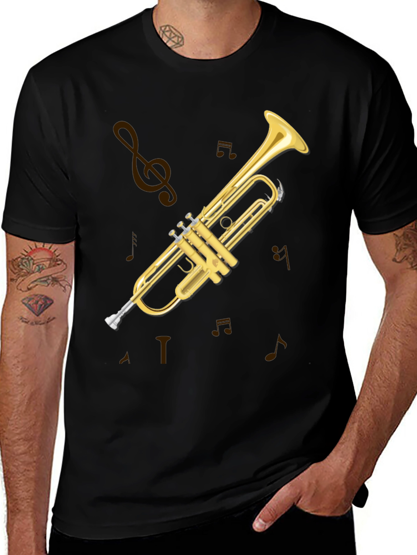Trumpet Graphic Tee - Musical Instrument T-Shirt