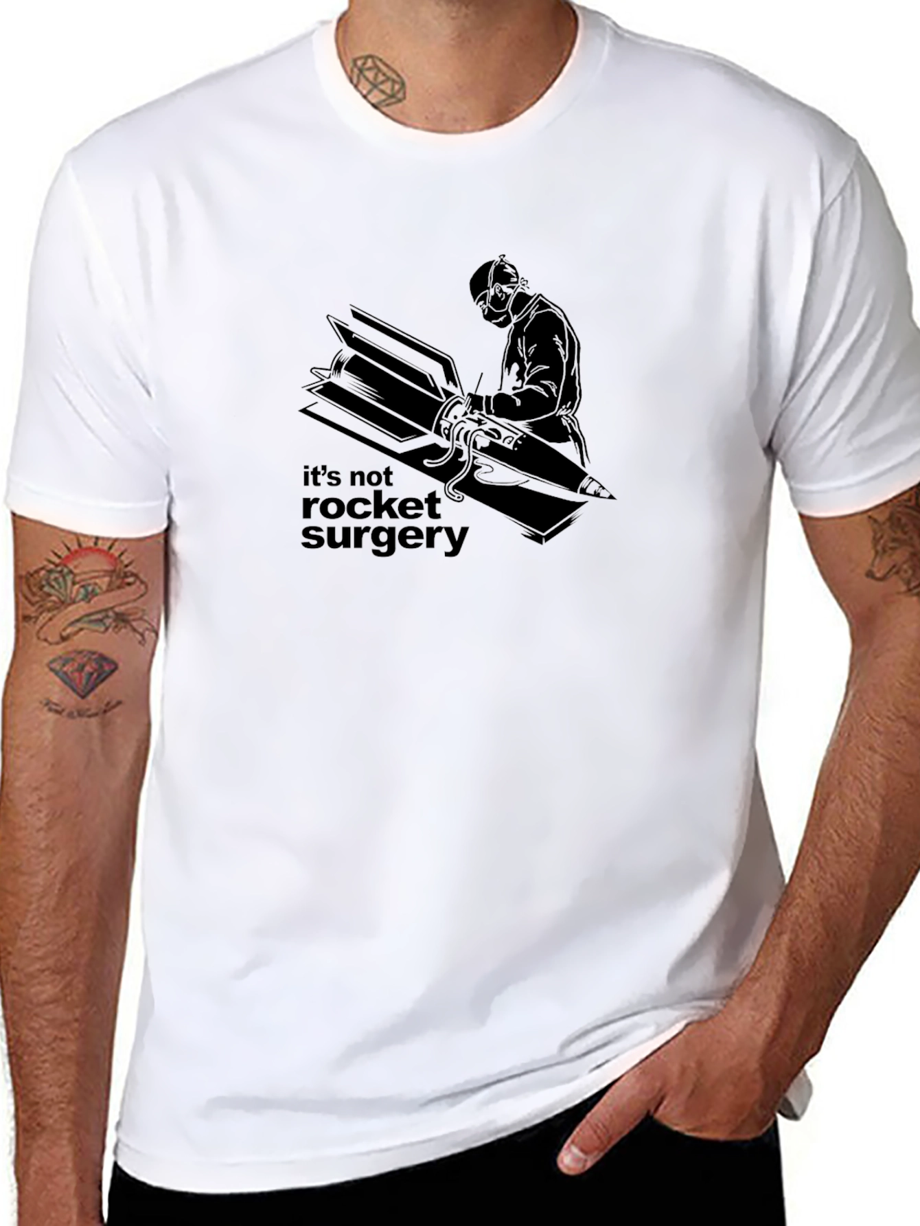 Its Not Rocket Surgery Black Graphic Tee