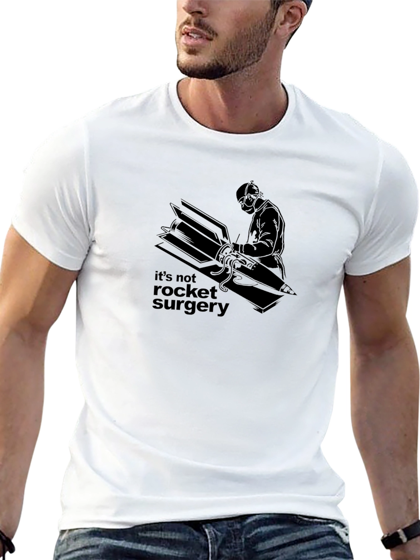 Its Not Rocket Surgery Black Graphic Tee