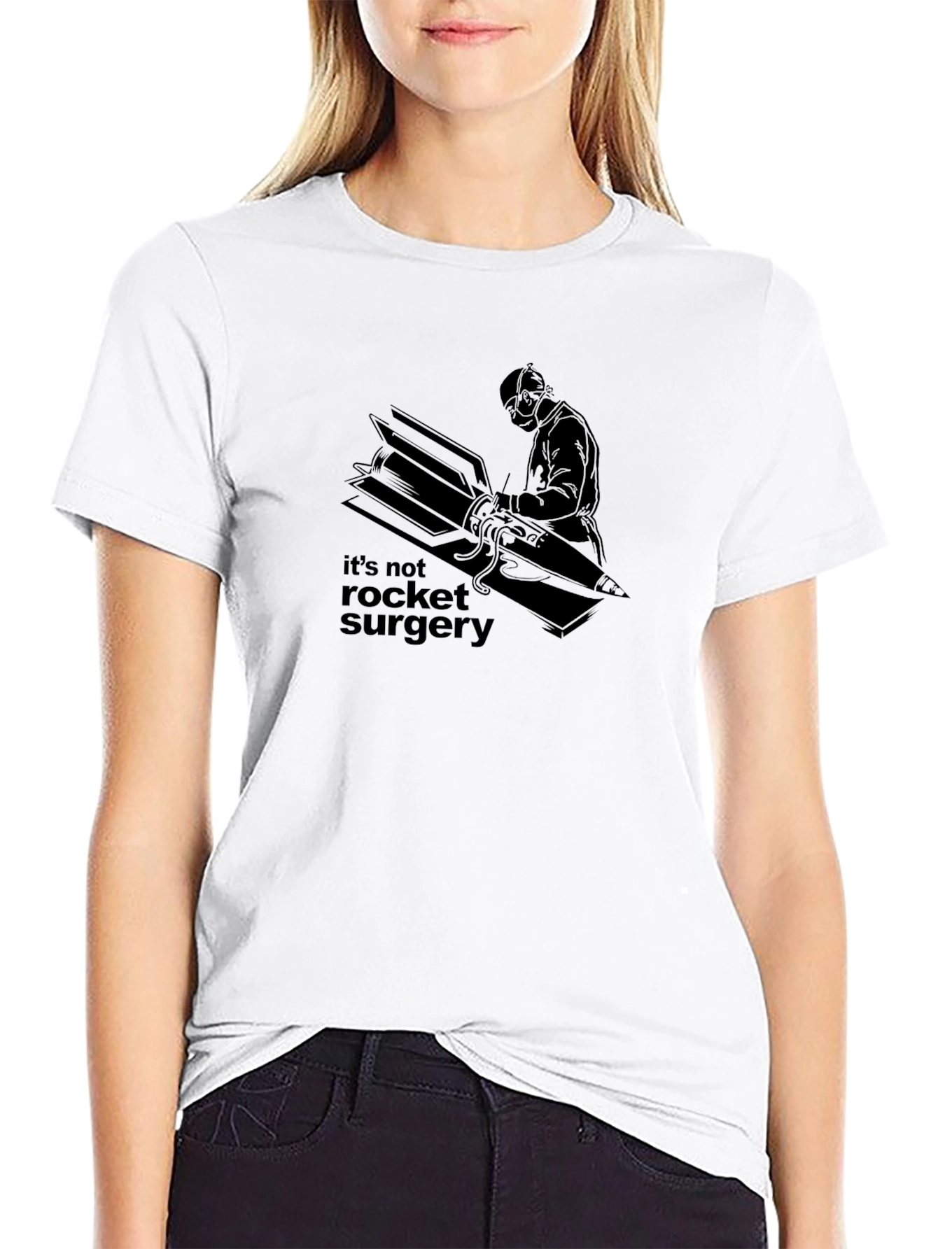 Its Not Rocket Surgery Black Graphic Tee
