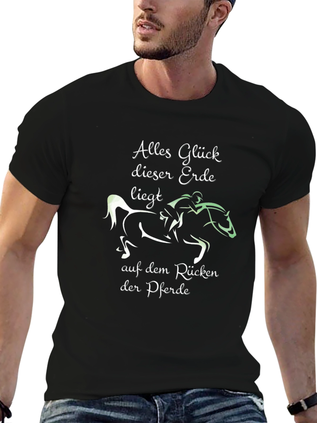 Equestrian Black T-Shirt - Alles Glück Horse Design