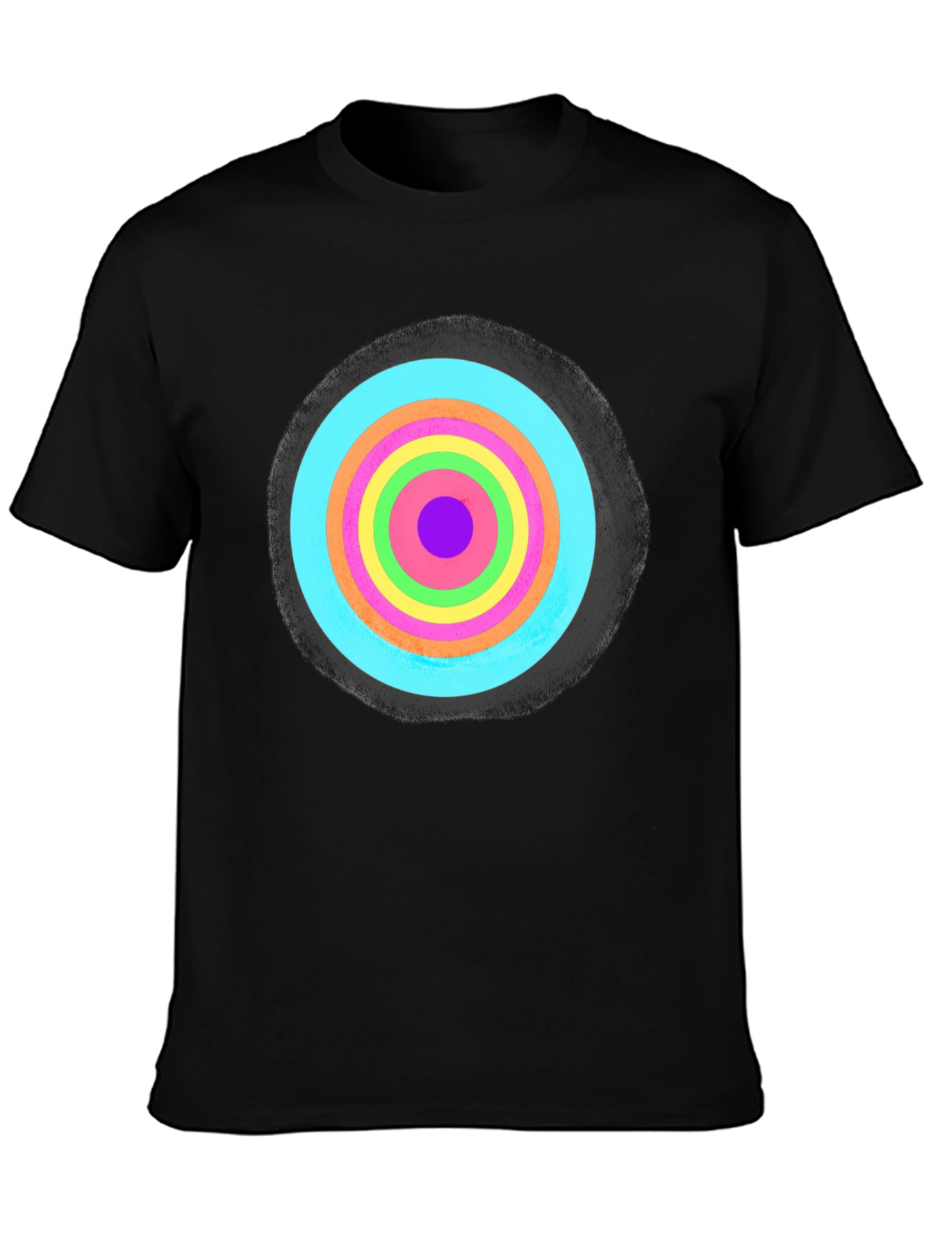 Retro Target Graphic T-Shirt - Black Cotton Blend