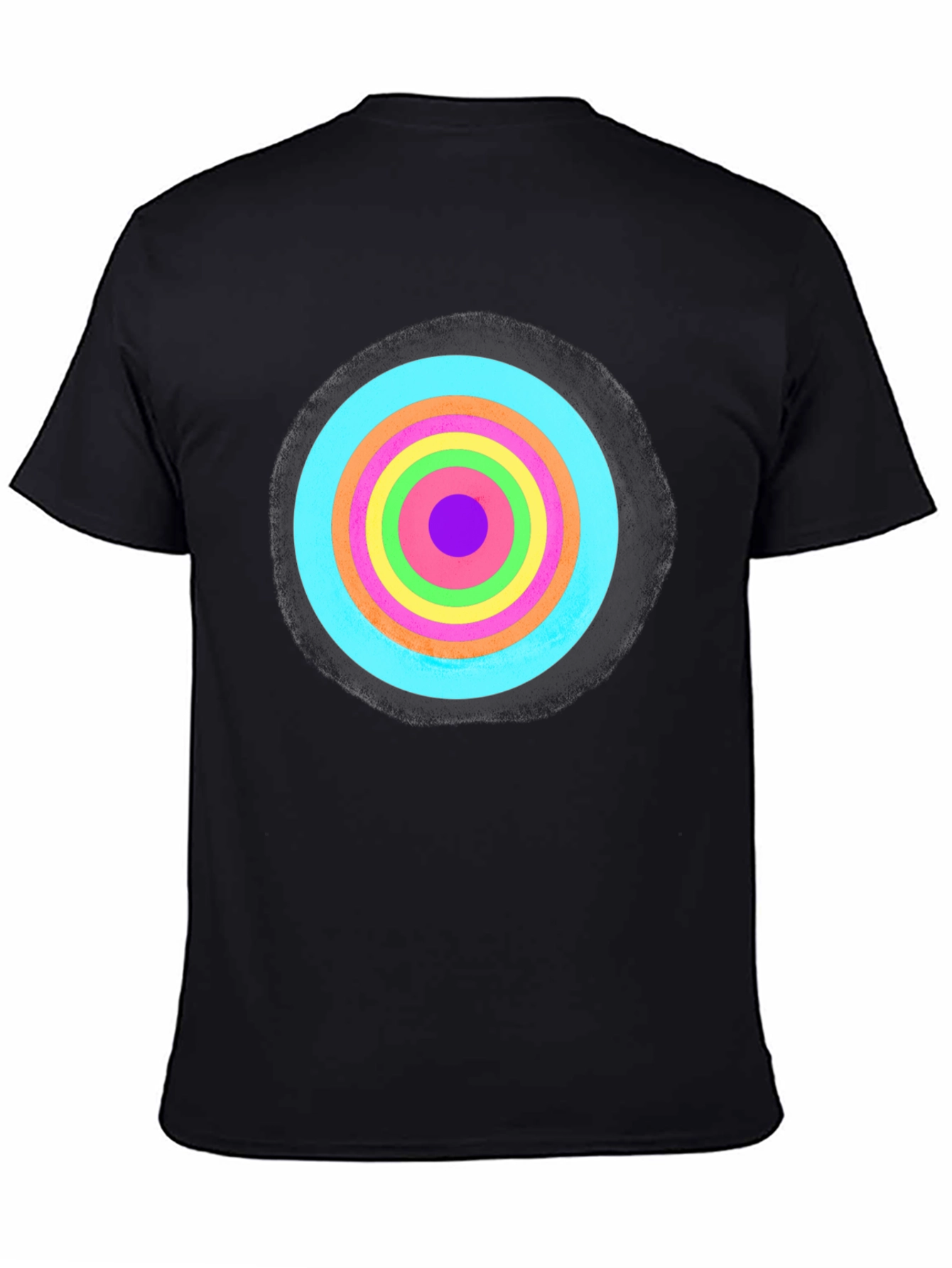 Retro Target Graphic T-Shirt - Black Cotton Blend