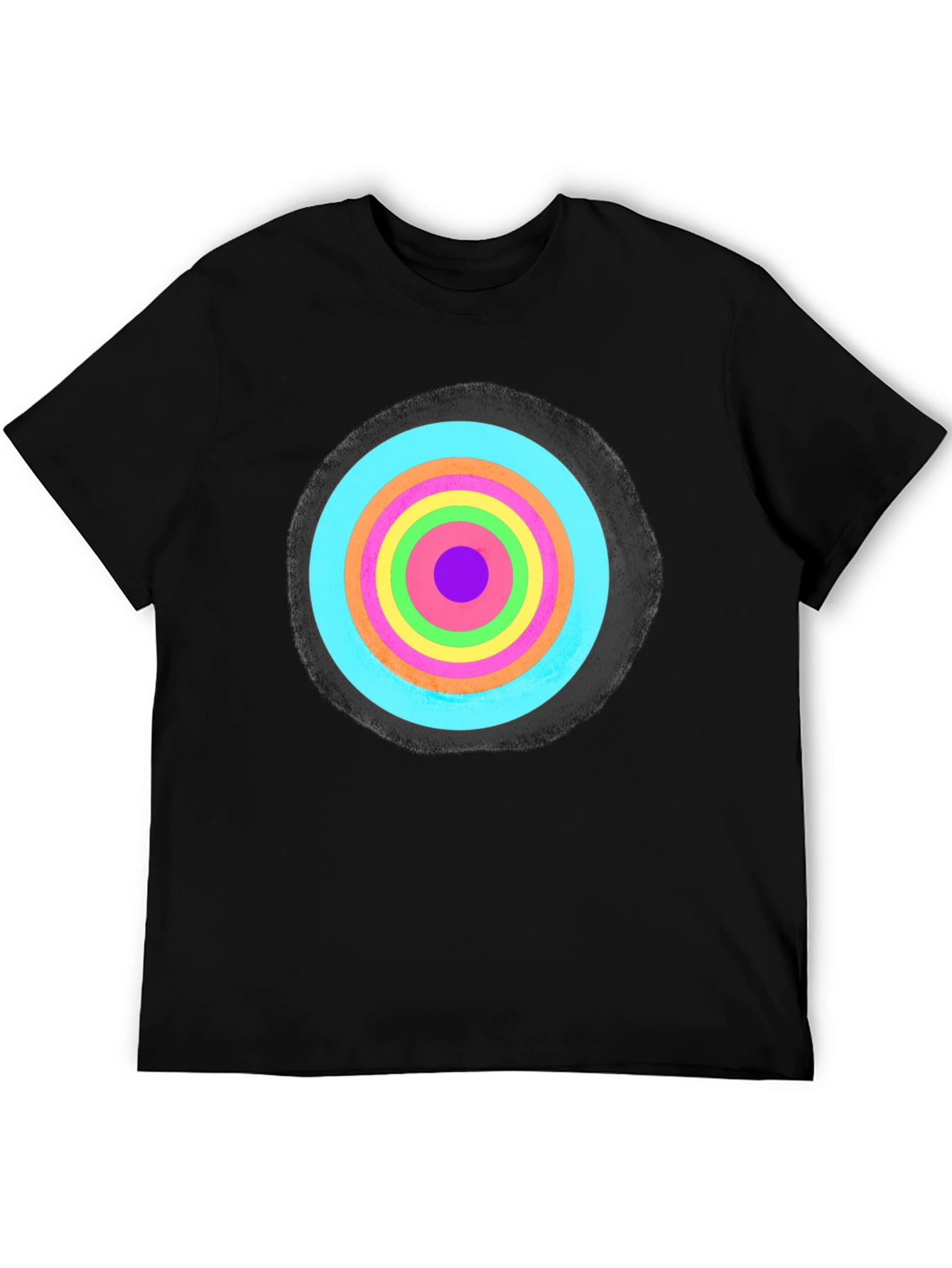 Retro Target Graphic T-Shirt - Black Cotton Blend