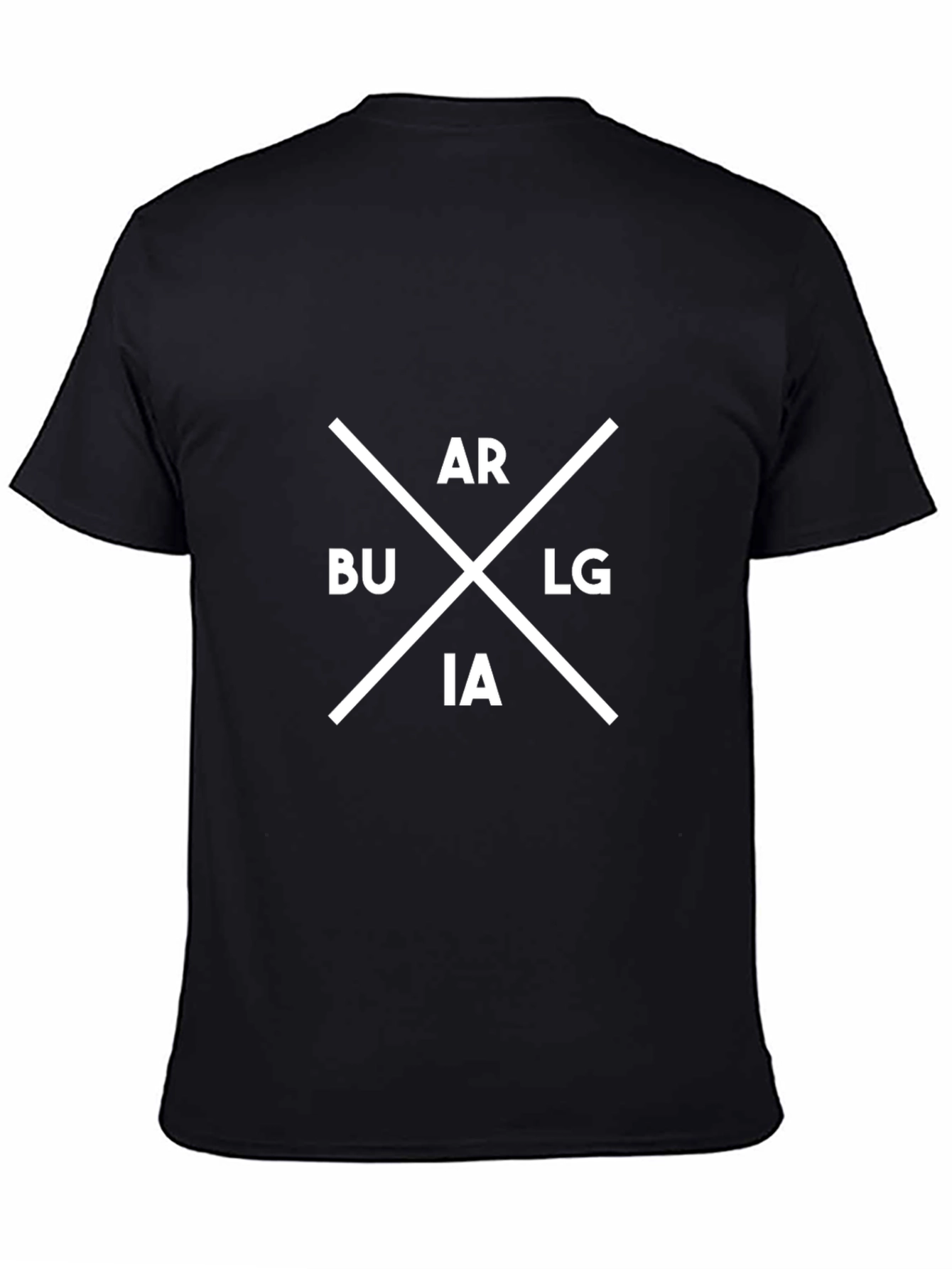 Geometric Abbreviation Print Crewneck T-Shirt