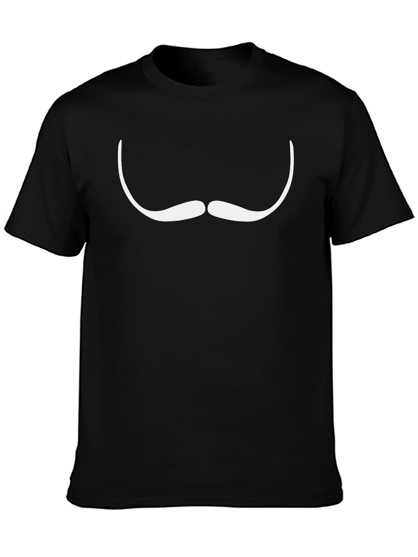 Black Mustache Graphic Tee - Humorous Menswear
