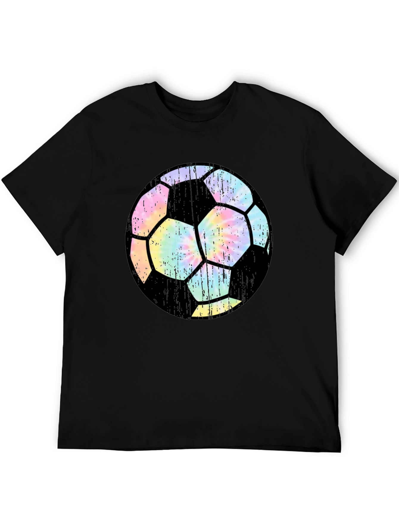 Tie Dye Soccer Ball Black T-Shirt