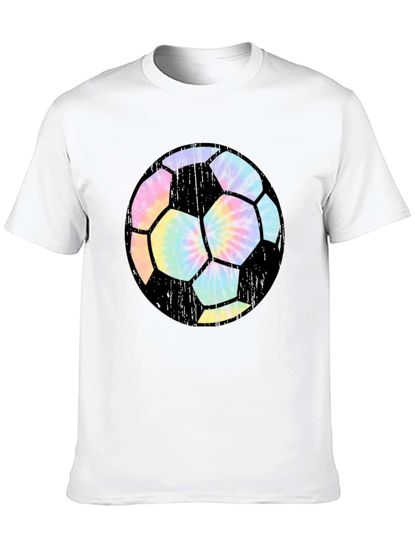 Tie Dye Soccer Ball Black T-Shirt