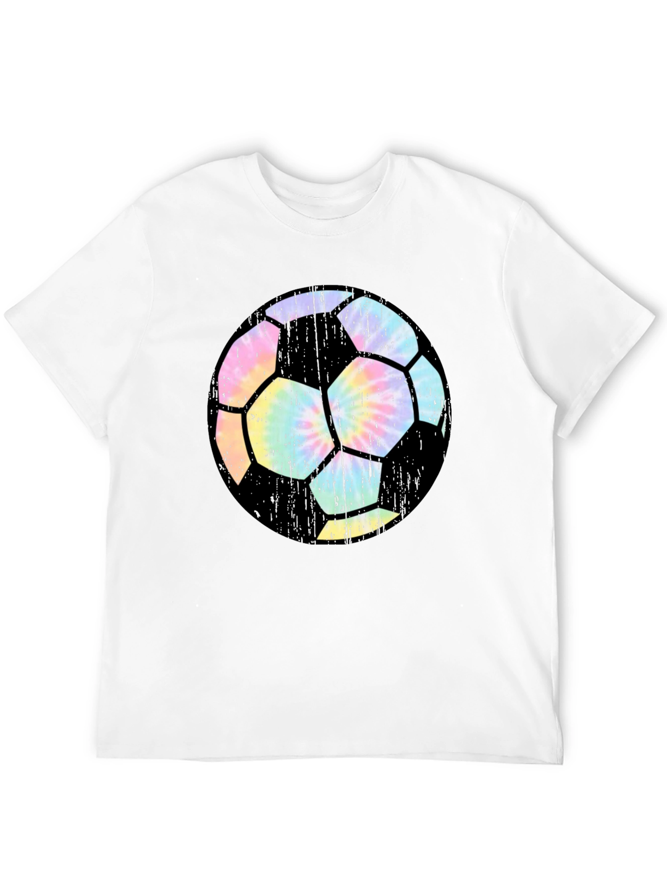 Tie Dye Soccer Ball Black T-Shirt