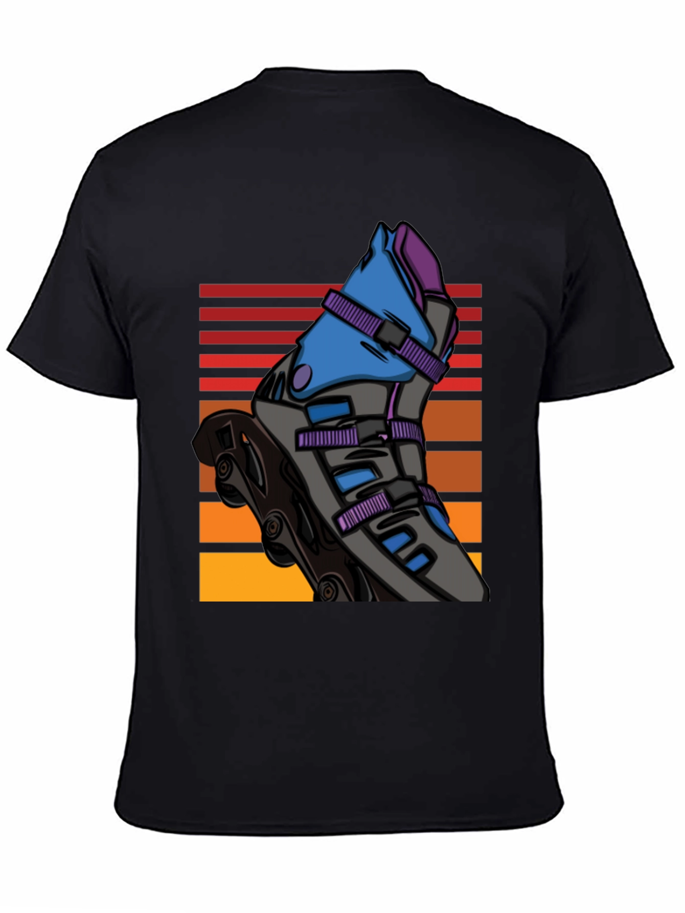 Retro Inline Skate Graphic Tee - Black