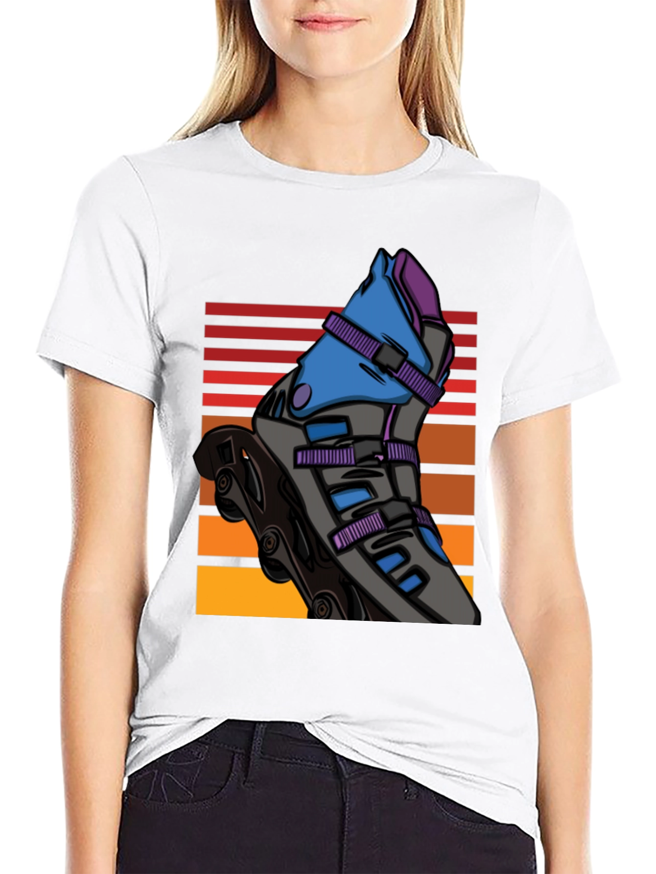 Retro Inline Skate Graphic Tee - Black