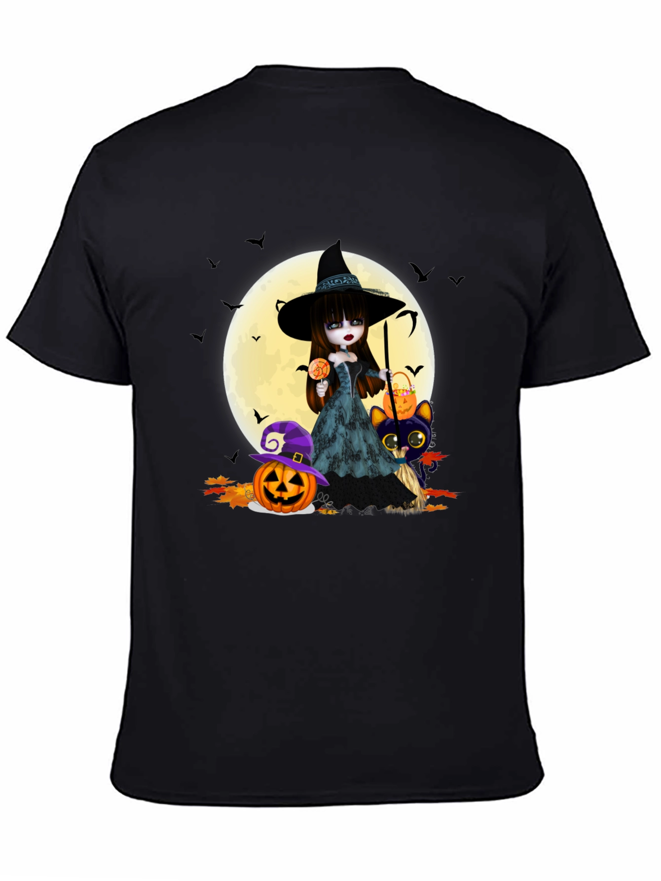Halloween Witch & Cat T-Shirt