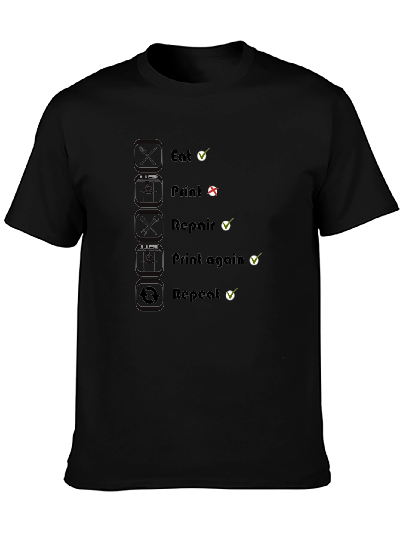 Eat Print Repair Funny Graphic T-Shirt