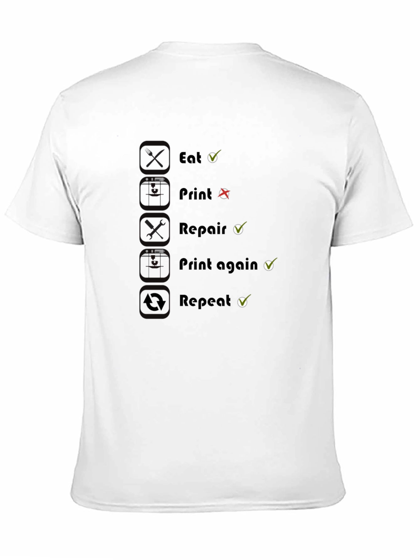 Eat Print Repair Funny Graphic T-Shirt