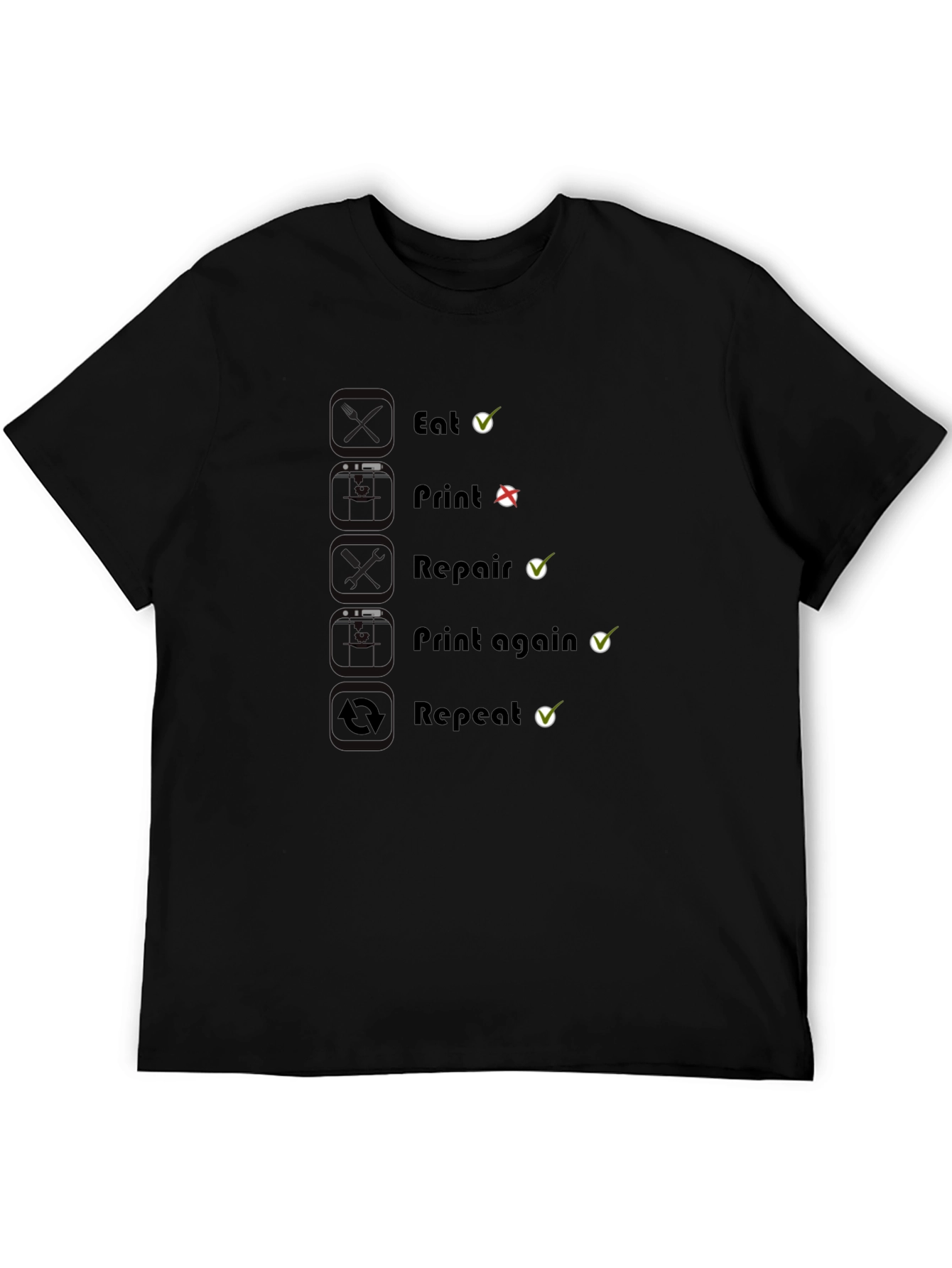 Eat Print Repair Funny Graphic T-Shirt