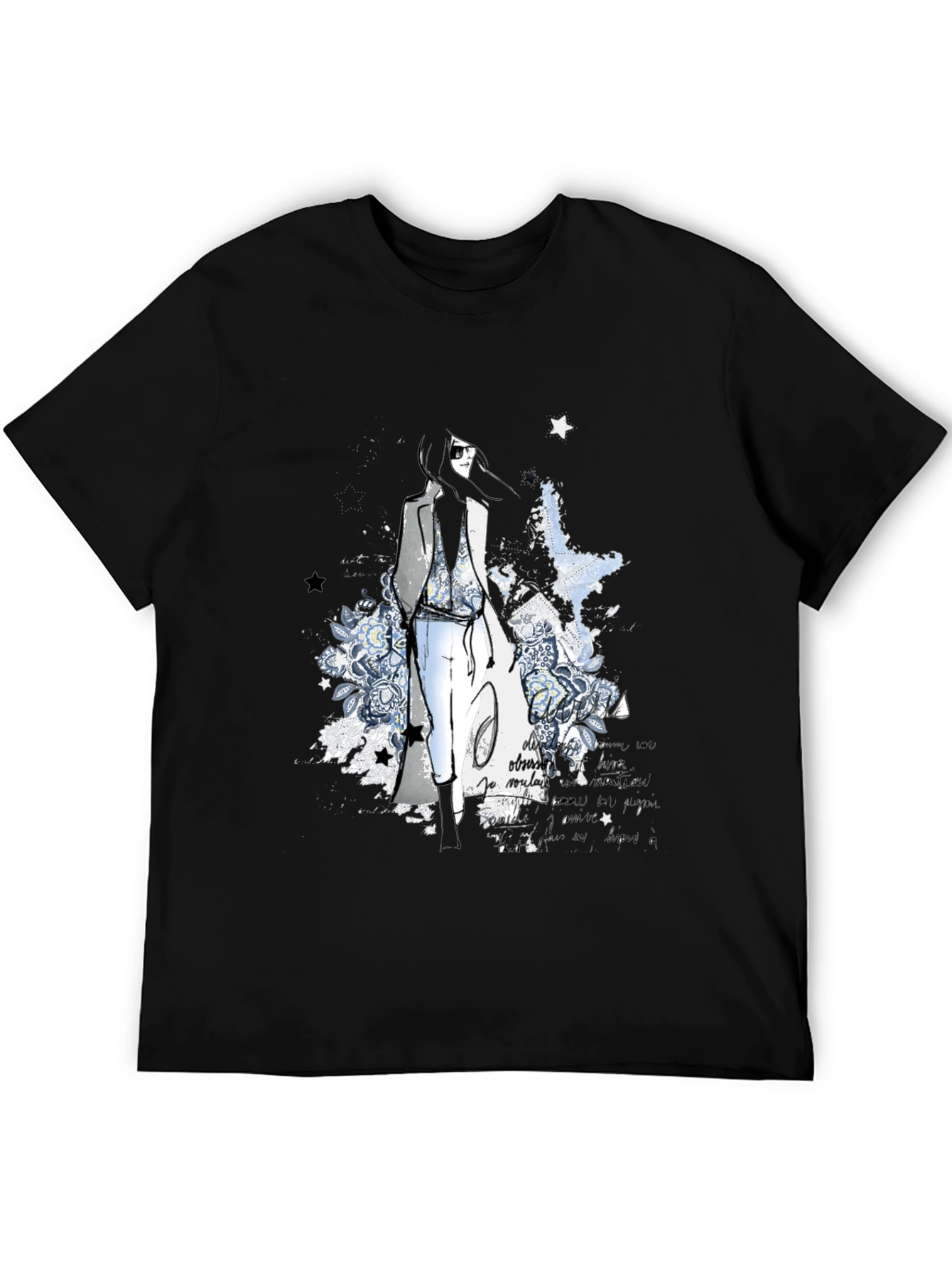 Stylish Black Graphic Print T-Shirt