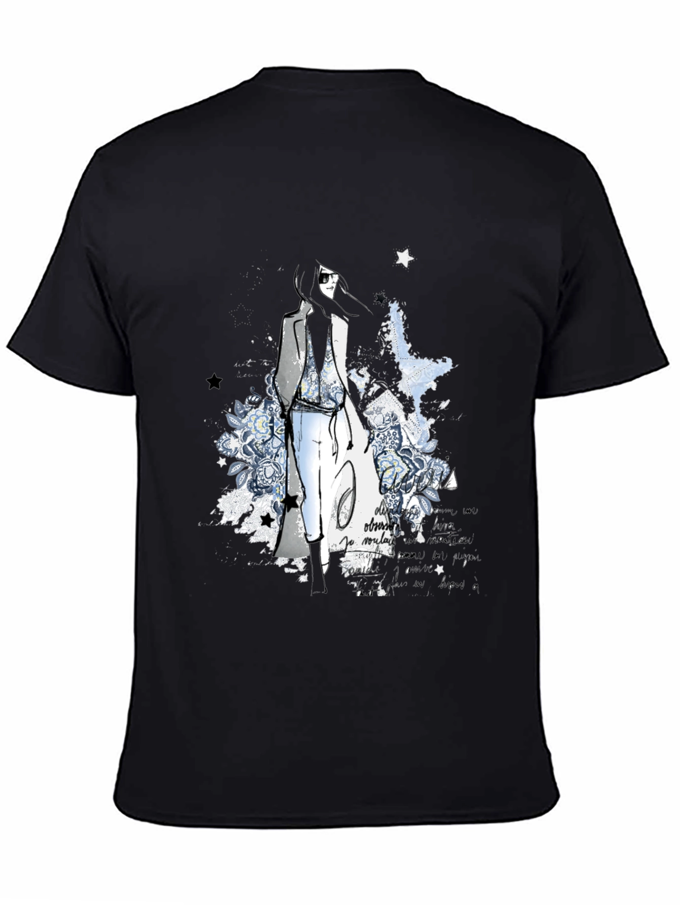 Stylish Black Graphic Print T-Shirt