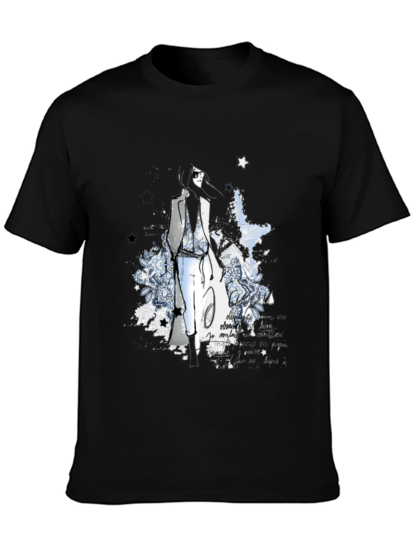 Stylish Black Graphic Print T-Shirt