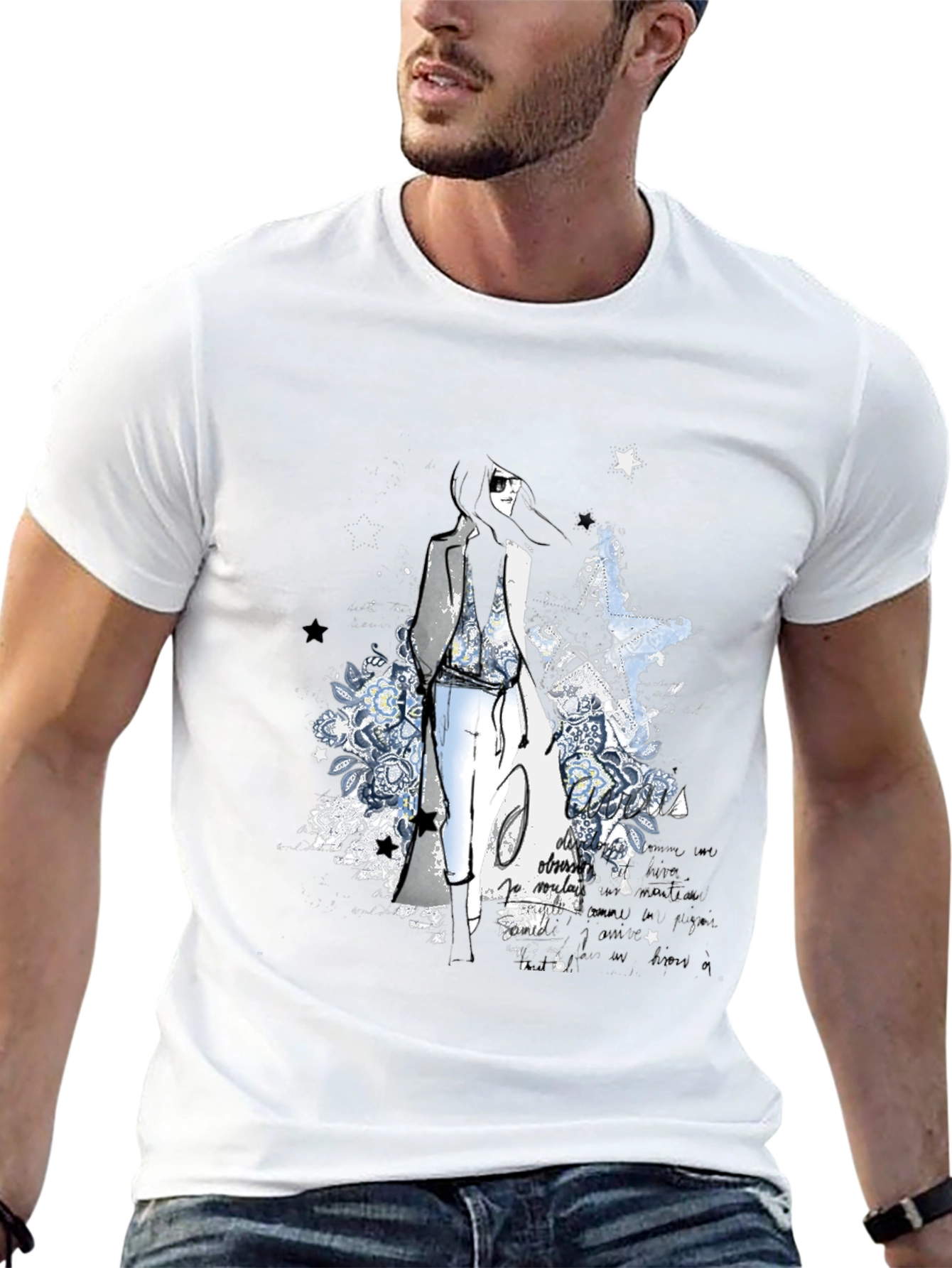 Stylish Black Graphic Print T-Shirt