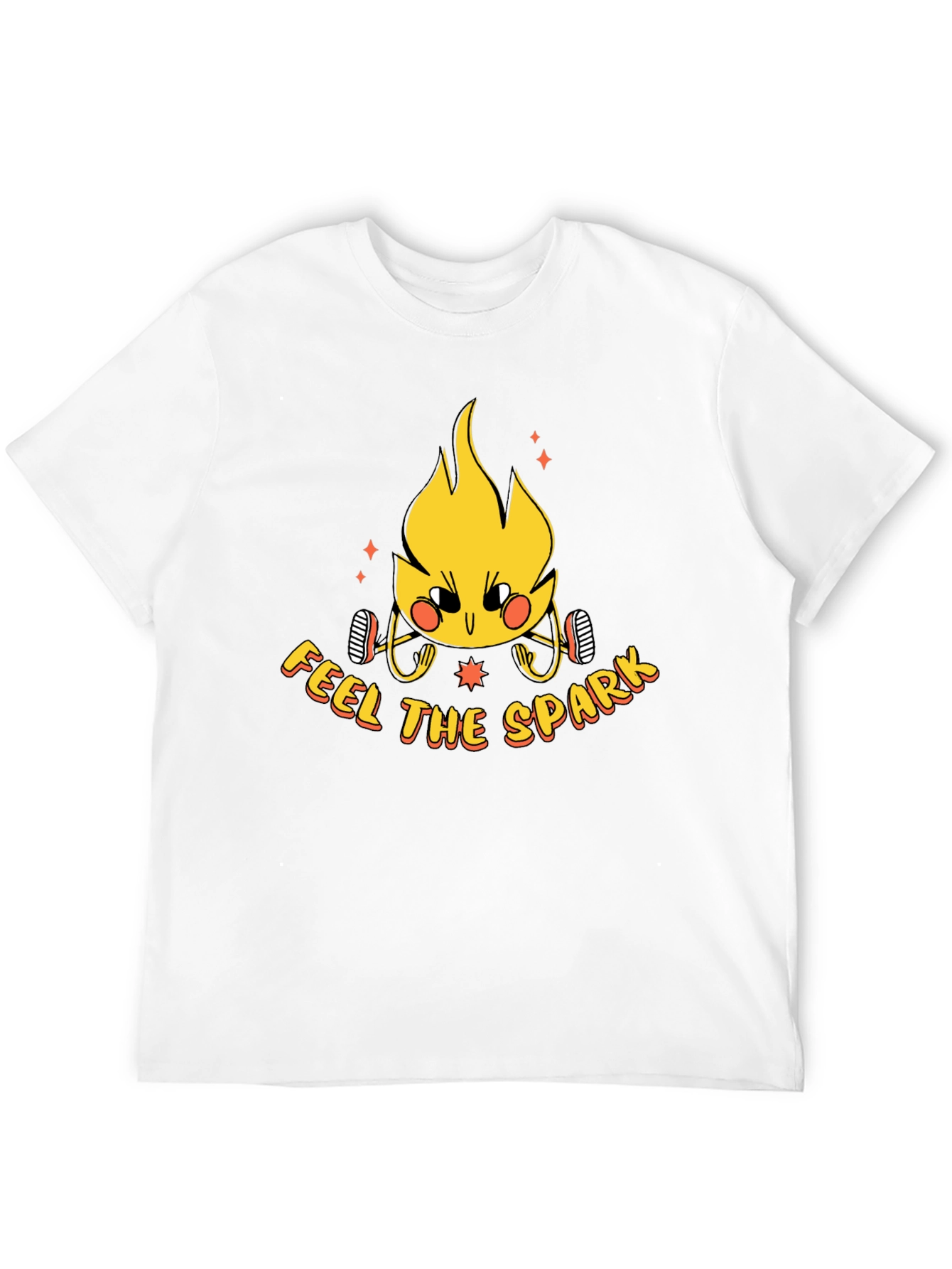 Feel the Spark Graphic Tee - Black Cotton T-Shirt