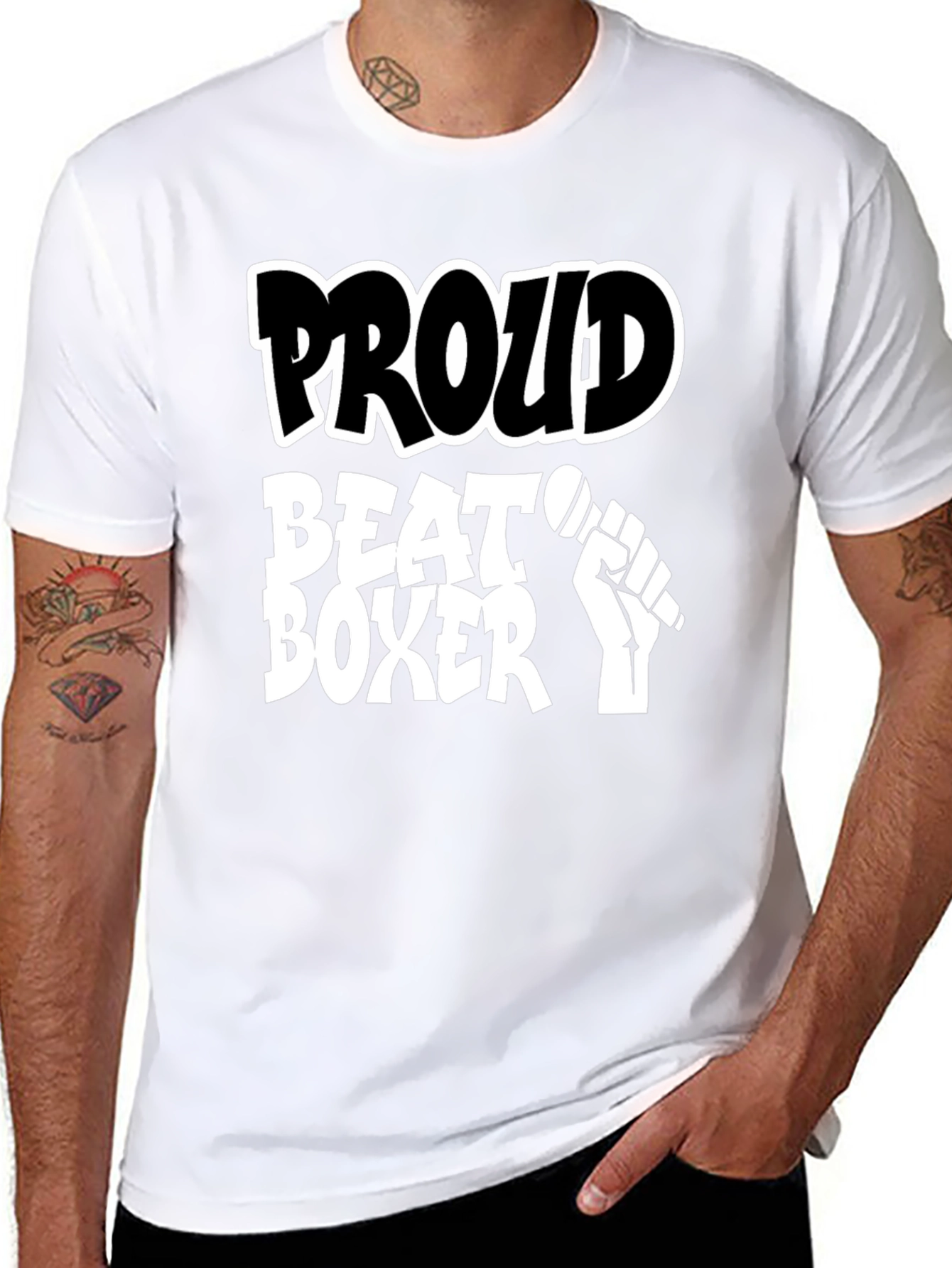 Proud Beat Boxer T-Shirt - Mens Black Tee