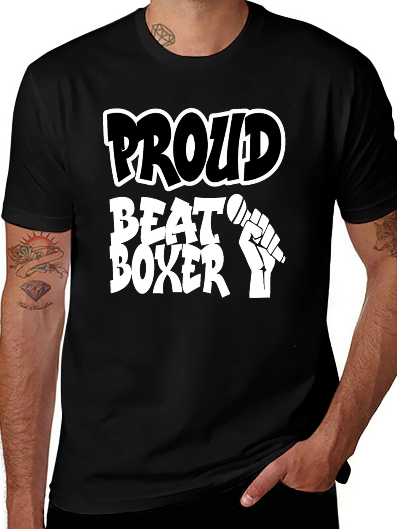 Proud Beat Boxer T-Shirt - Mens Black Tee