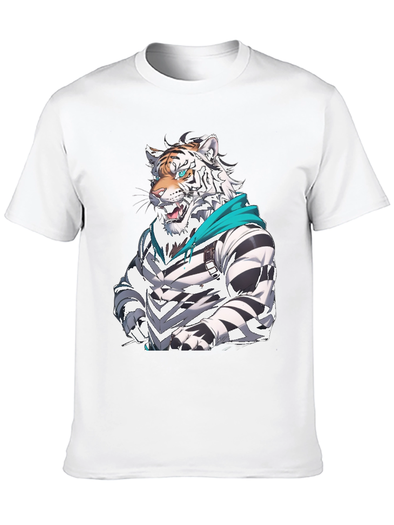 Tiger Cartoon Graphic Black T-Shirt