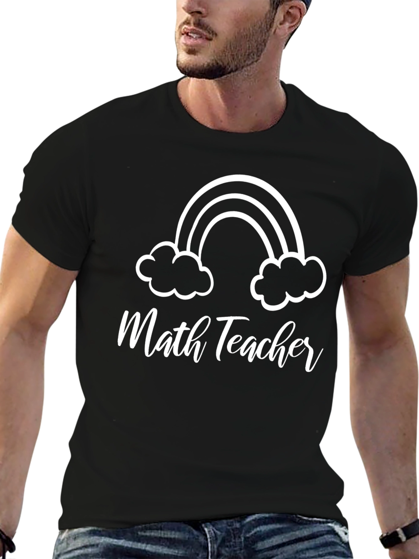 Math Teacher Rainbow Graphic T-Shirt