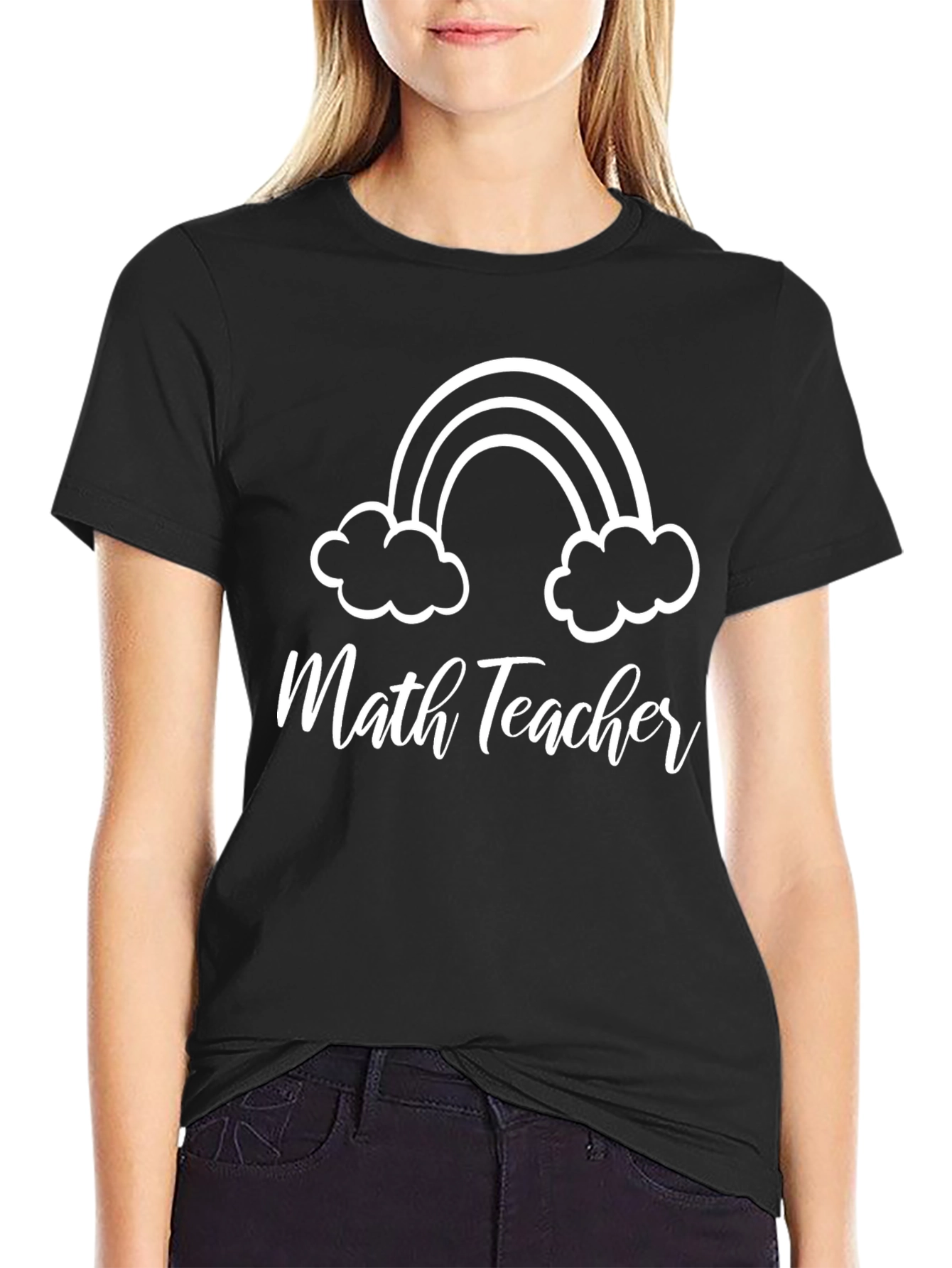 Math Teacher Rainbow Graphic T-Shirt