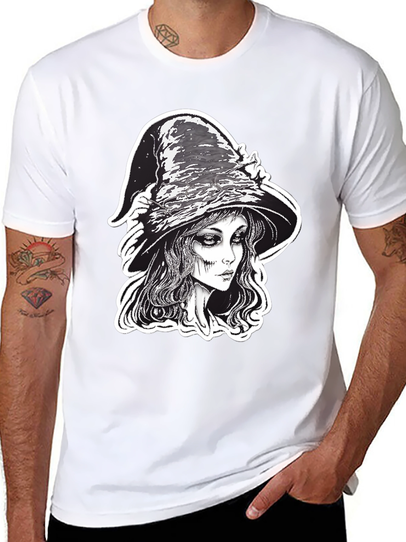 Witch Graphic Tee - Black Halloween Shirt