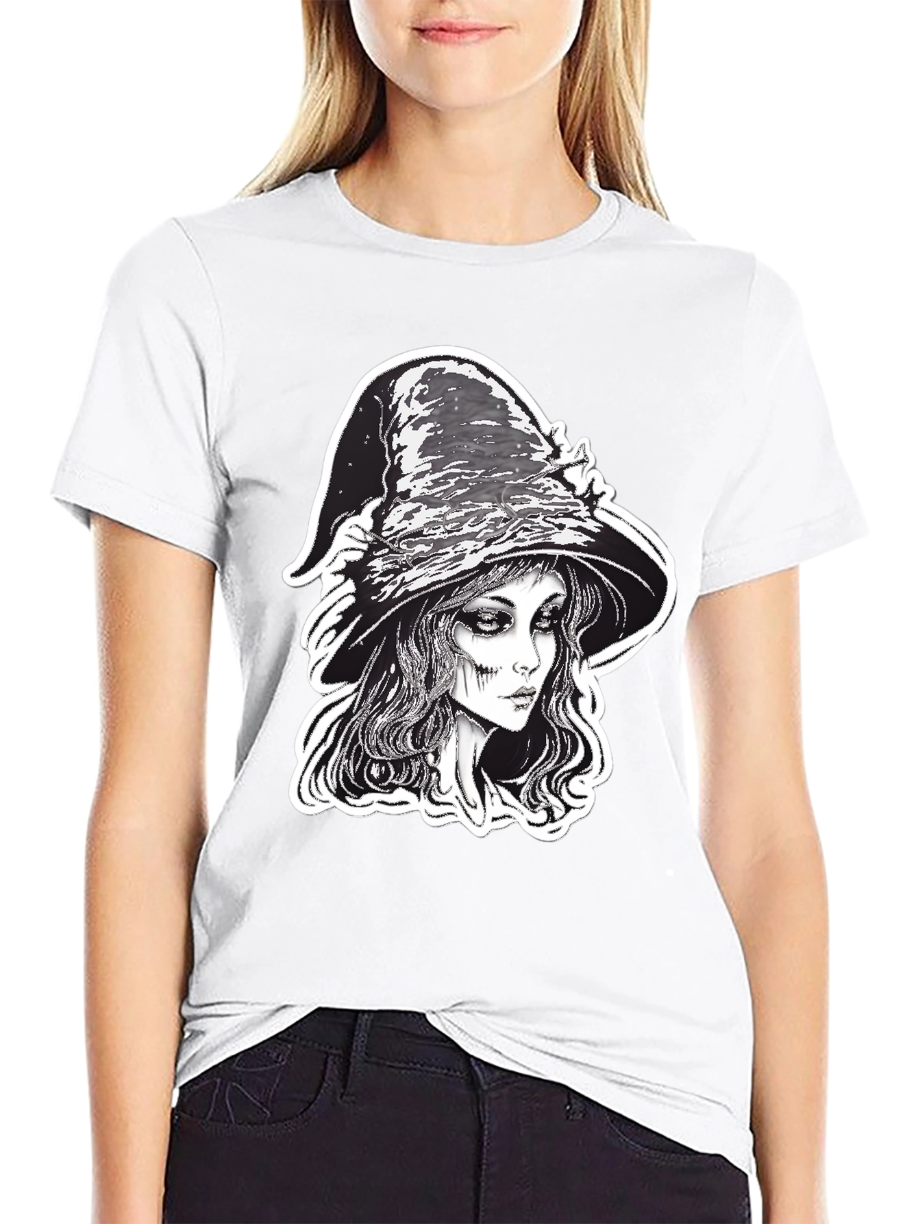 Witch Graphic Tee - Black Halloween Shirt