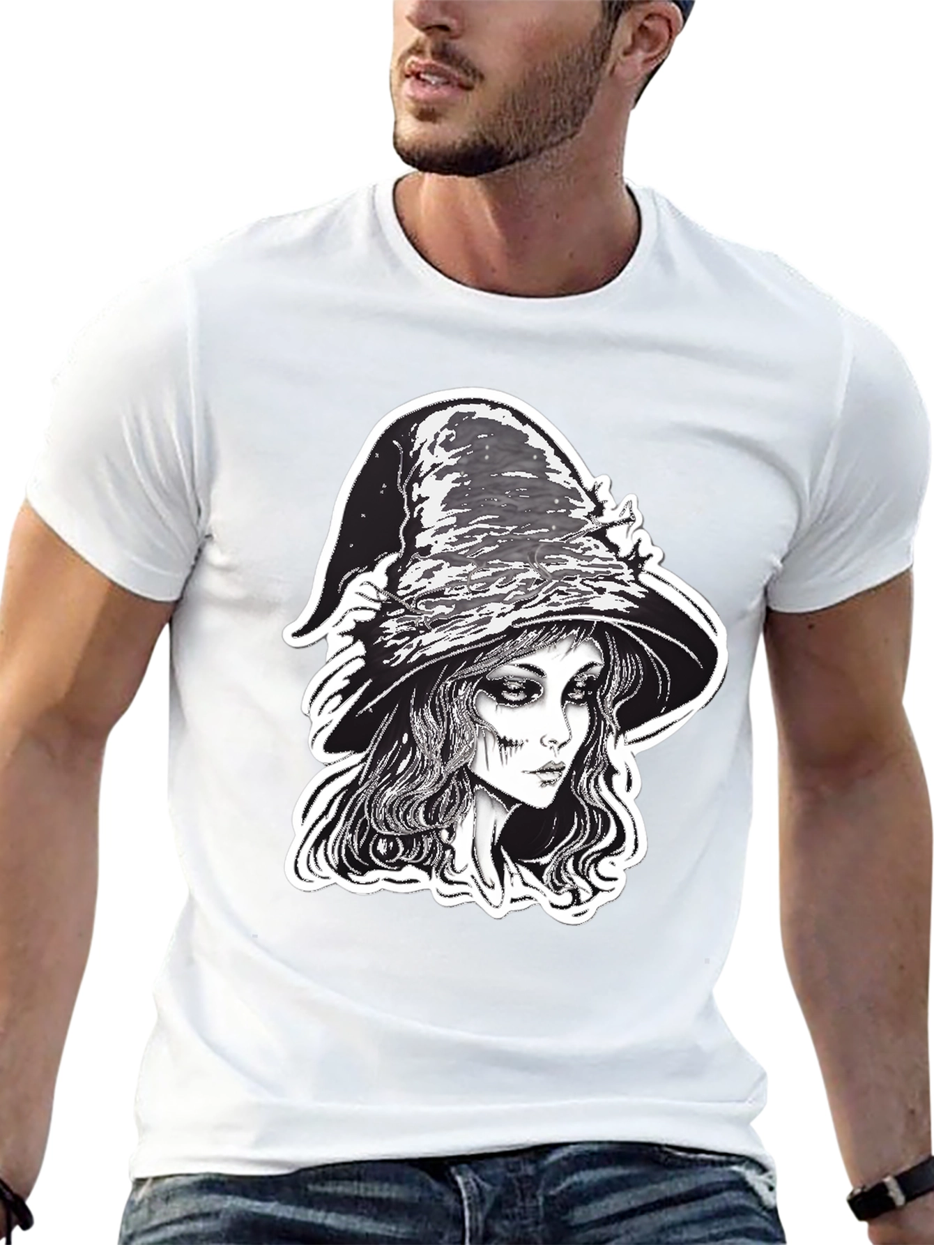 Witch Graphic Tee - Black Halloween Shirt