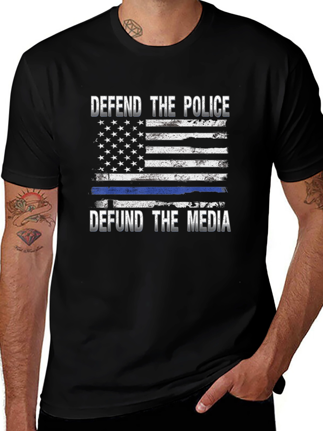 Defend Police Defund Media T-Shirt