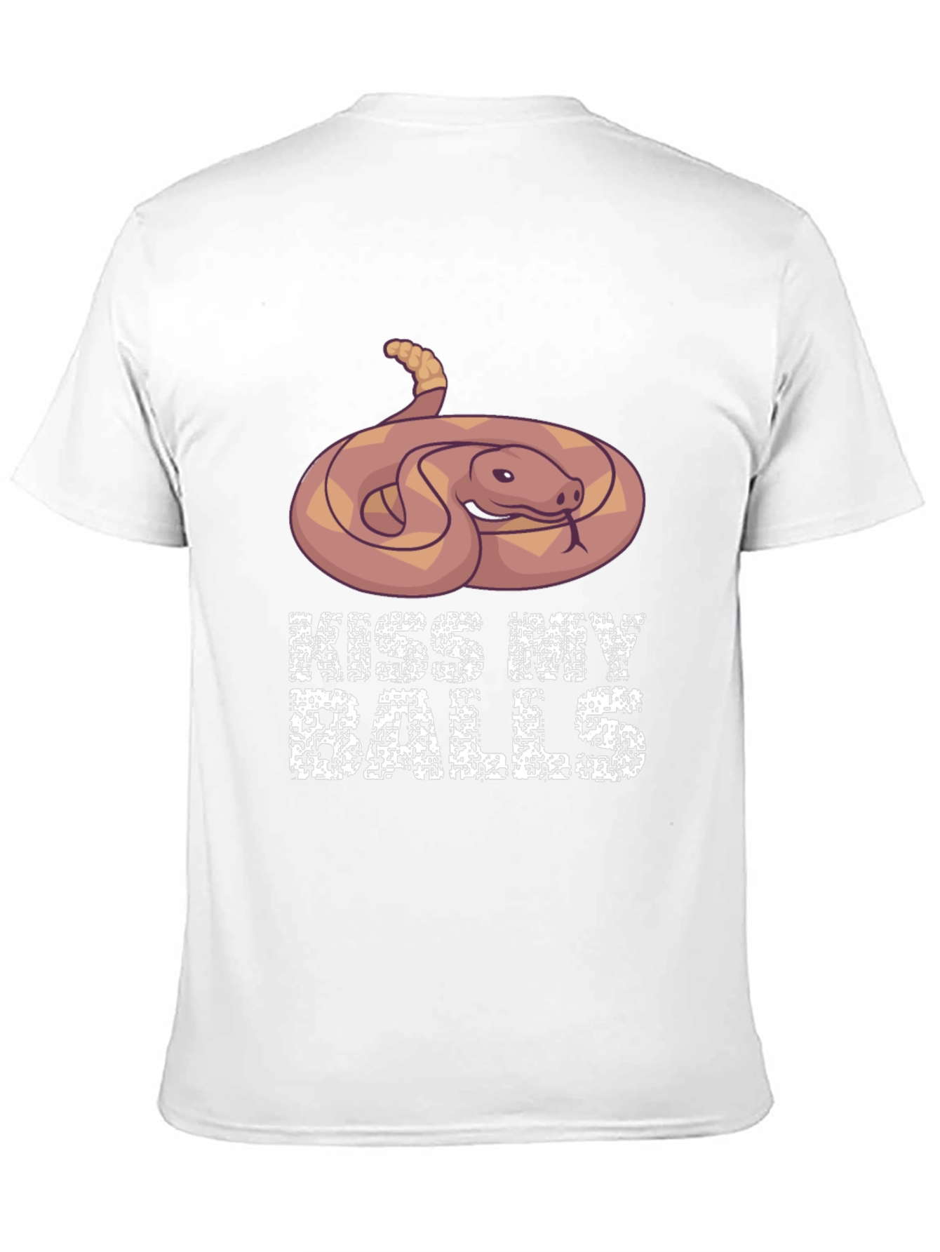 Humorous Snake Graphic T-Shirt - Kiss My Balls