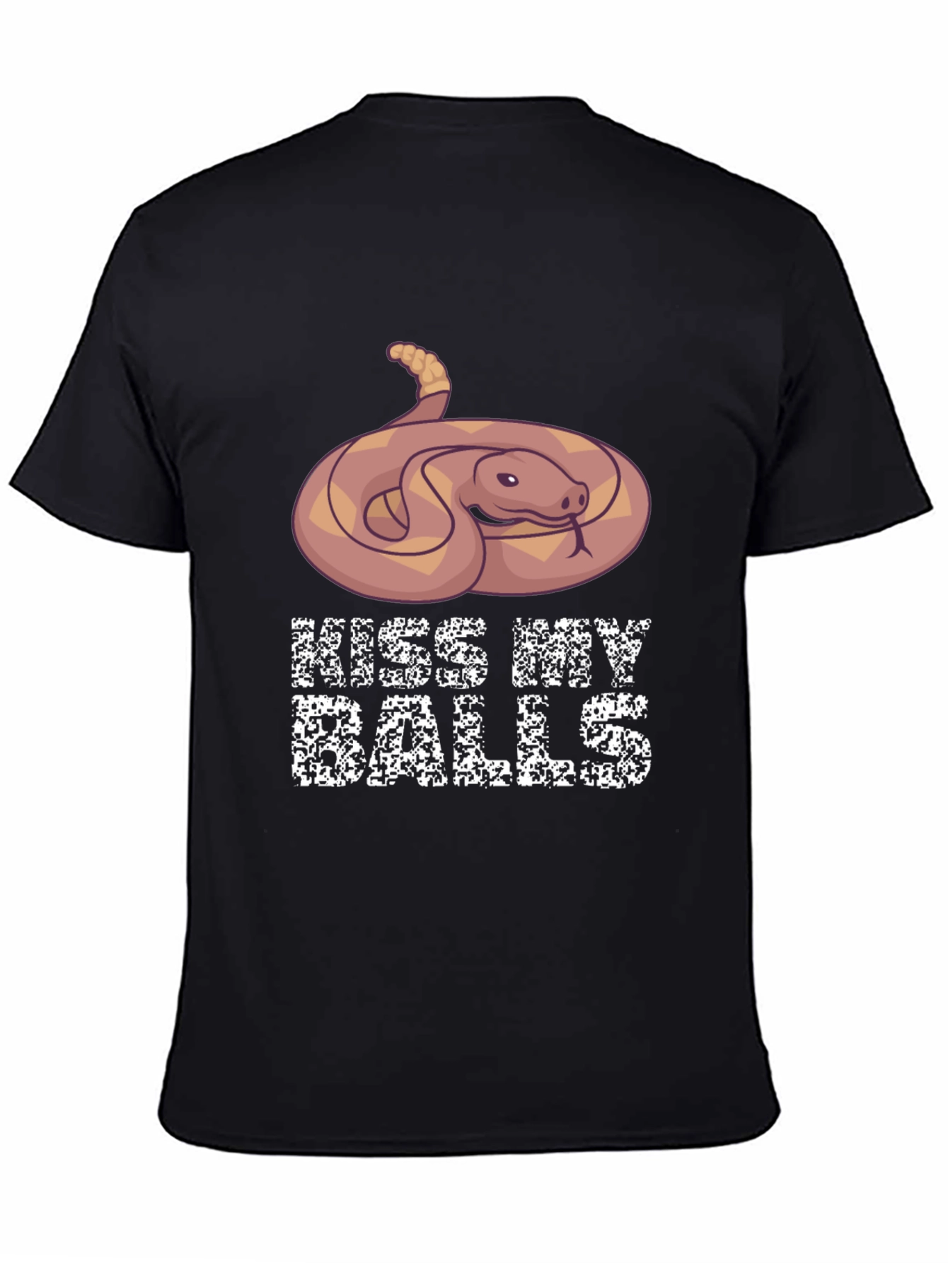 Humorous Snake Graphic T-Shirt - Kiss My Balls