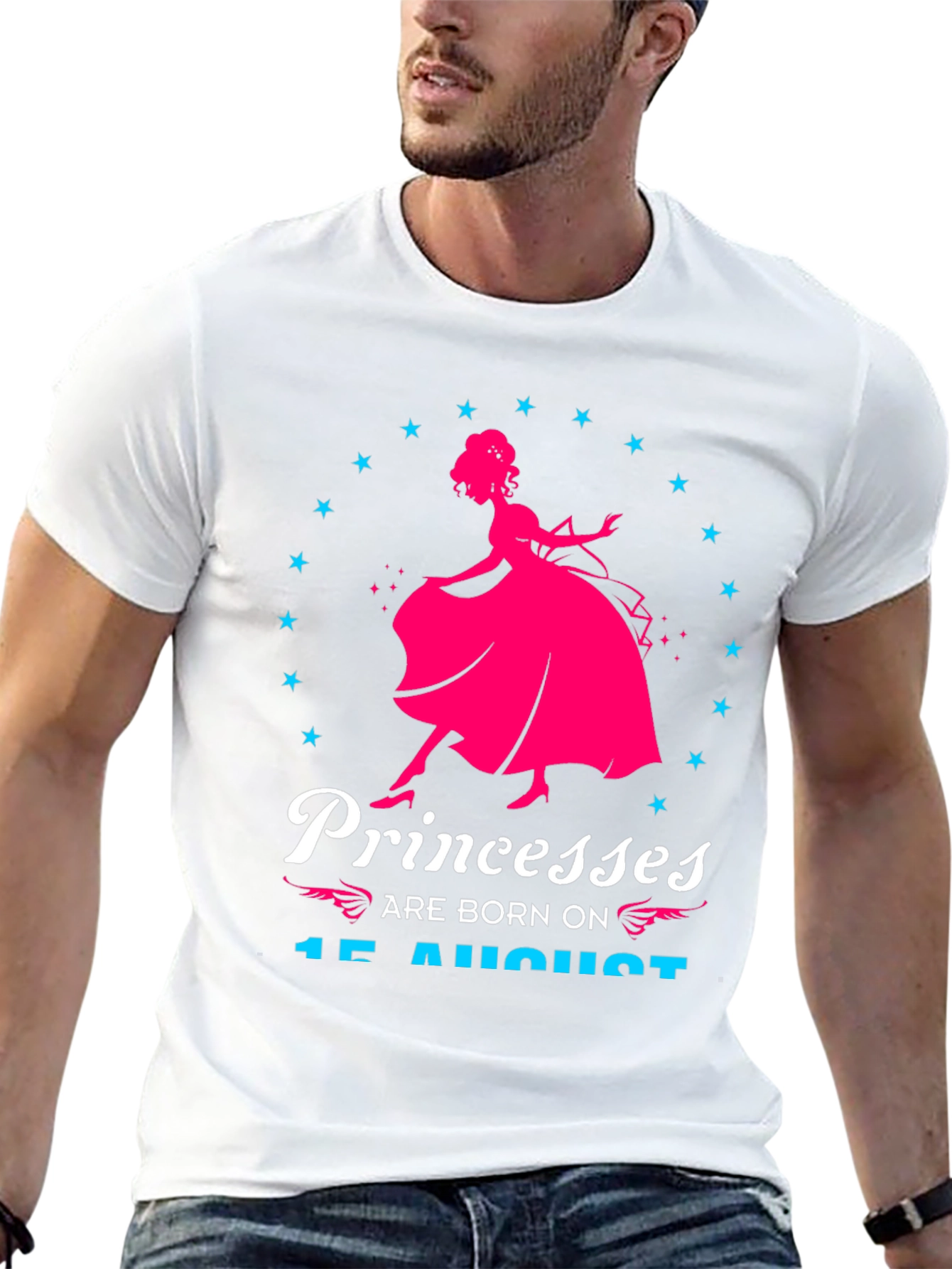 Princesses Are Born On 15 August Black T-Shirt