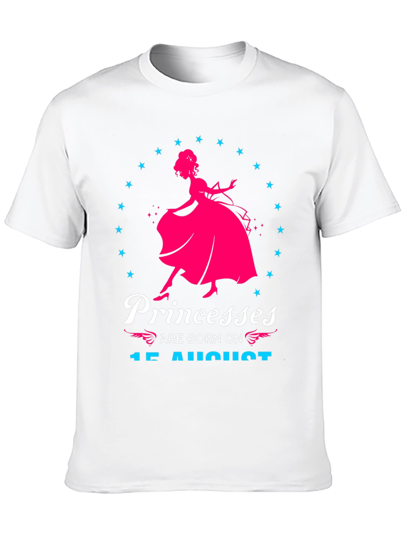 Princesses Are Born On 15 August Black T-Shirt