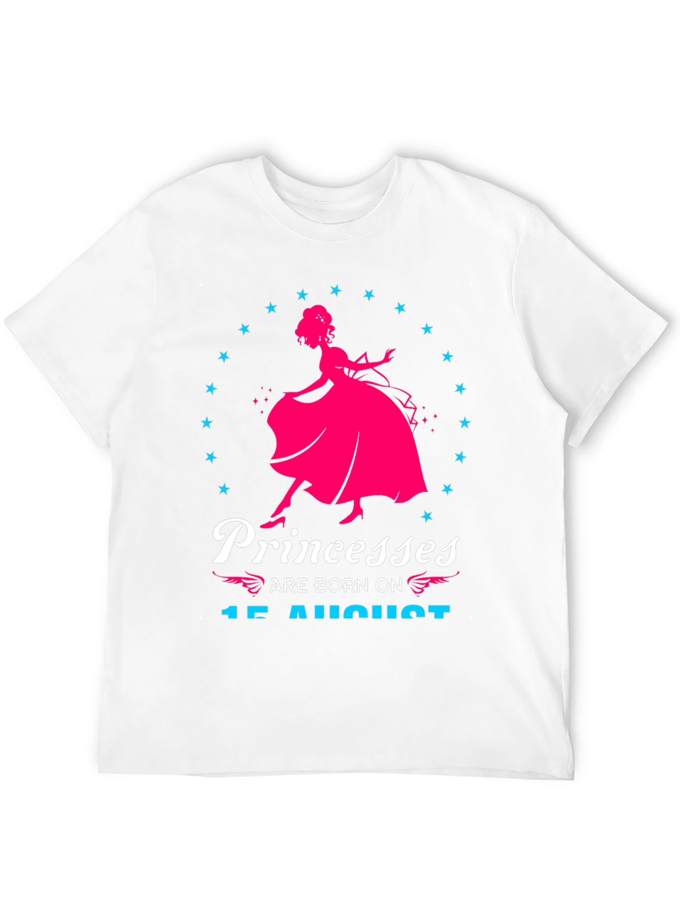 Princesses Are Born On 15 August Black T-Shirt