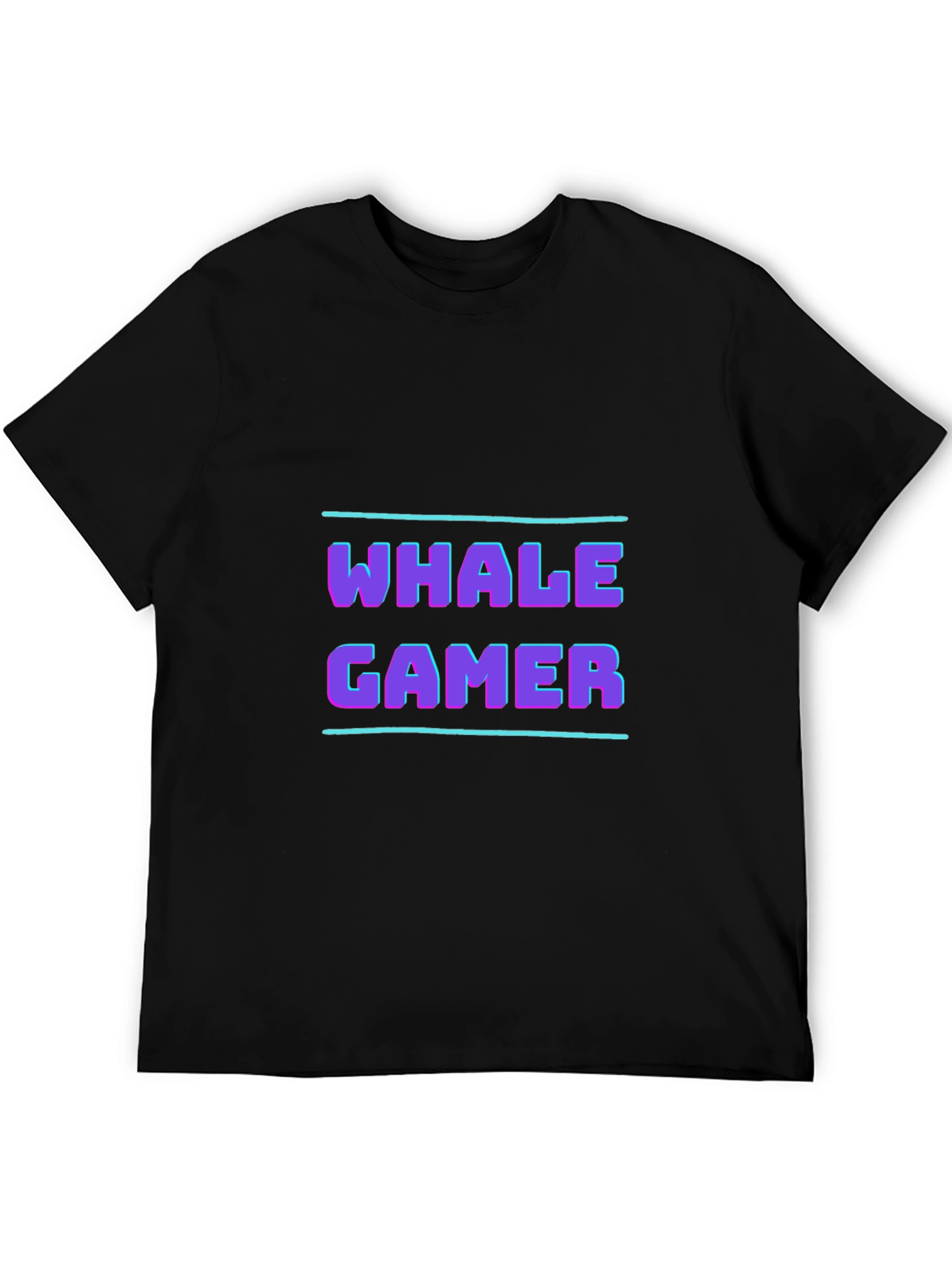 Whale Gamer Black T-Shirt